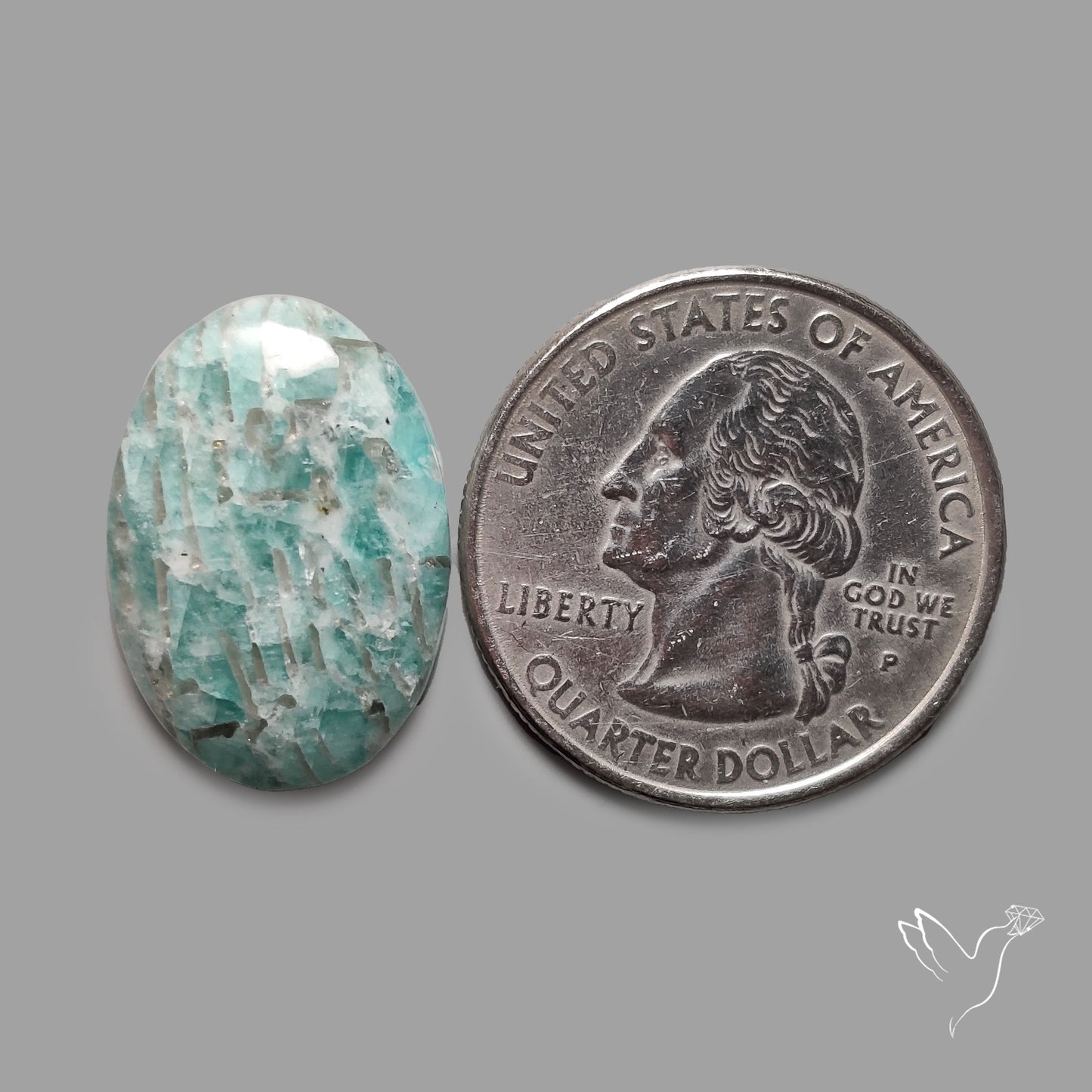 Peruvian Amazonite Cabochon with Feldspar Inclusions