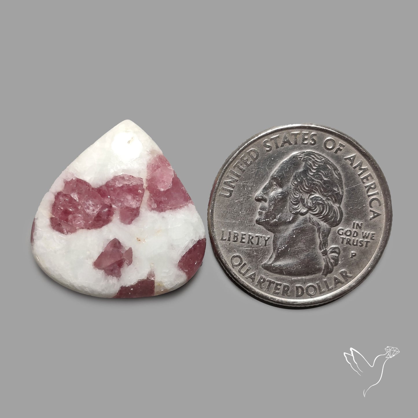 Pink Tourmaline In Quartz Cabochon