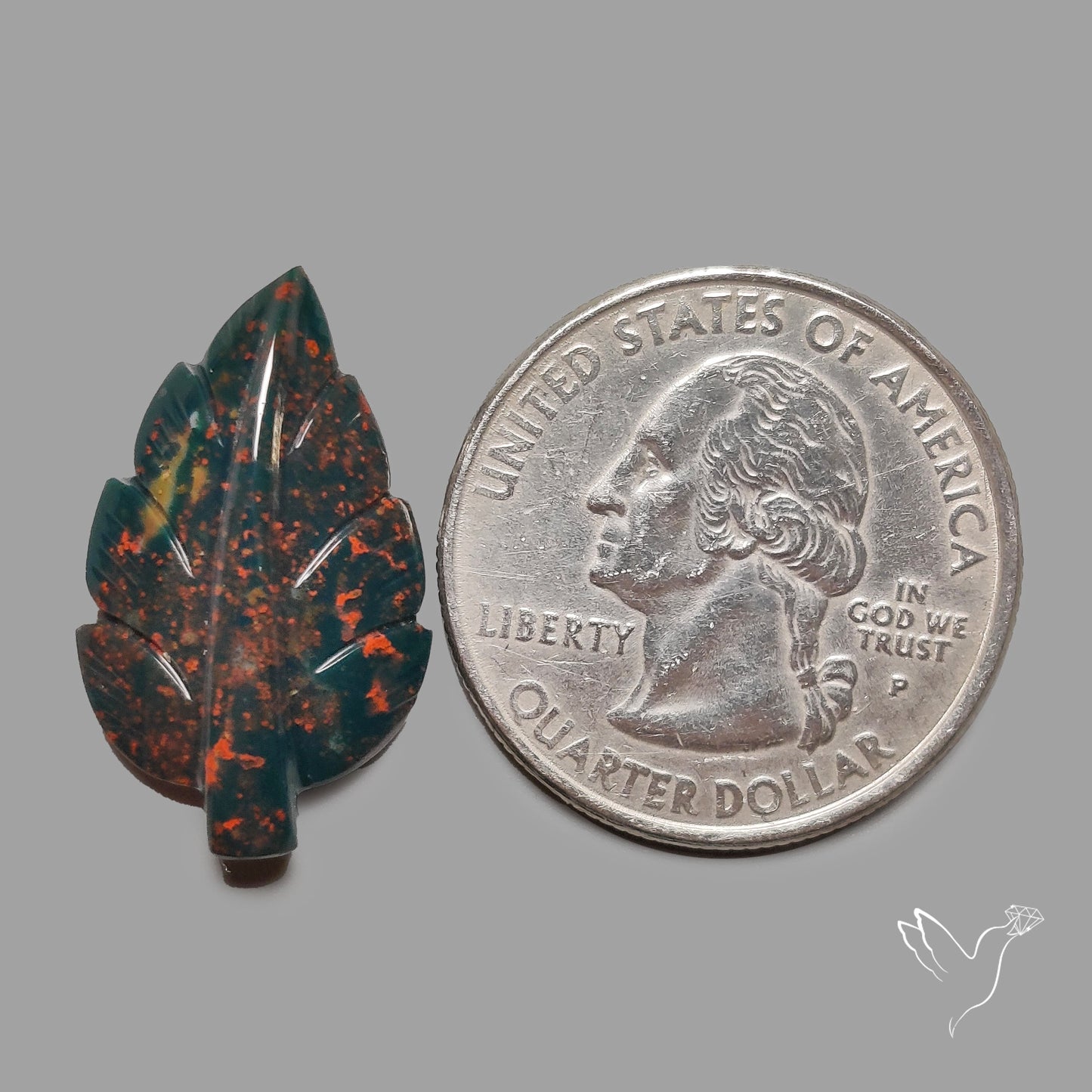 Bloodstone Leaf Carving