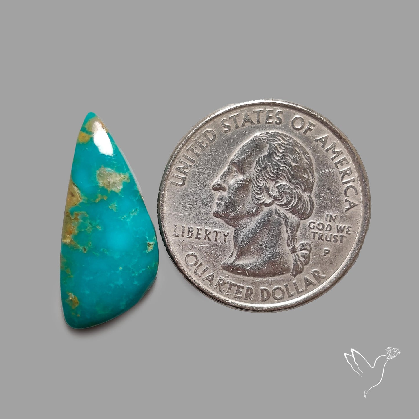 Rare Arizona Patogonia Turquoise Cabochon Deep Blue