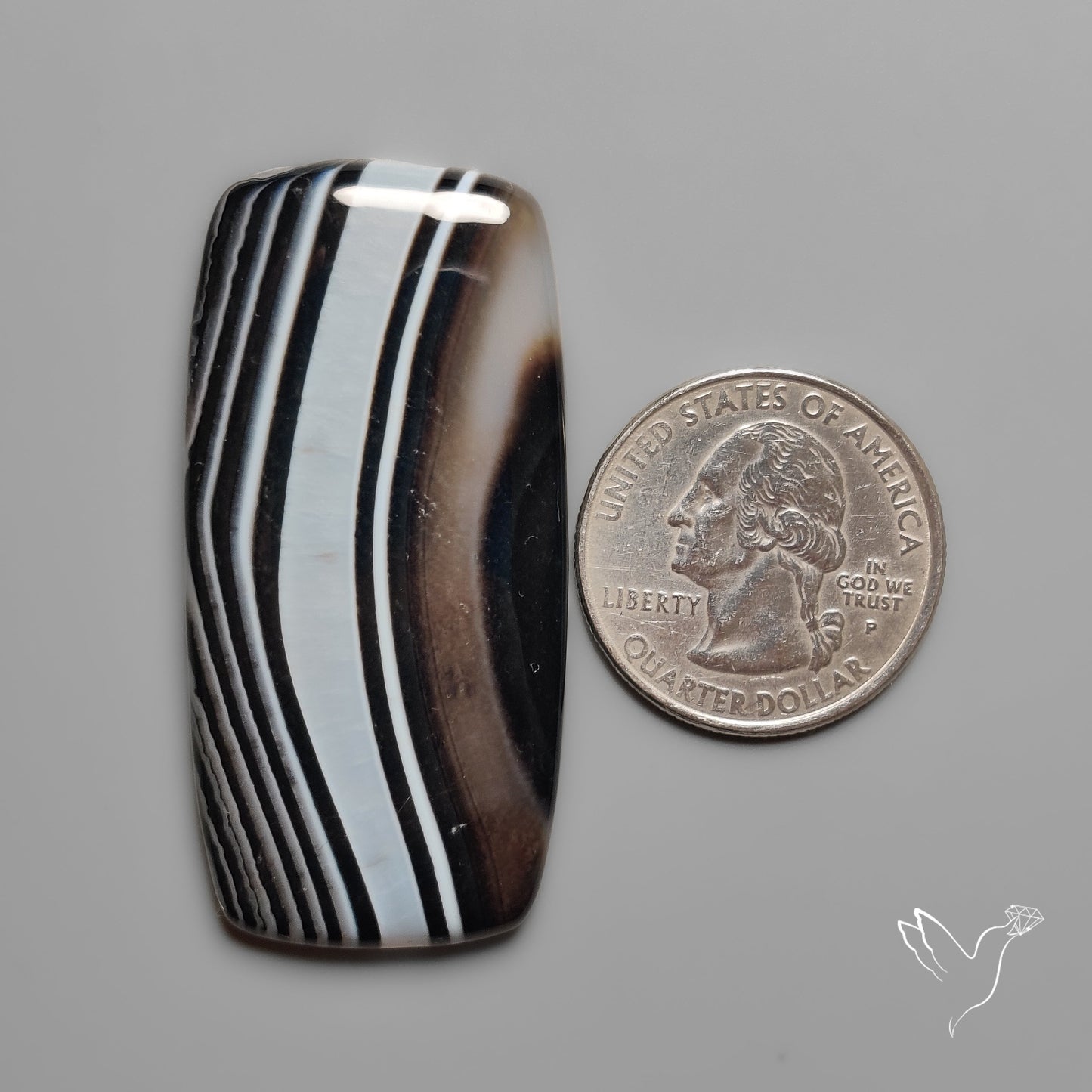 Black Banded Agate Cabochon