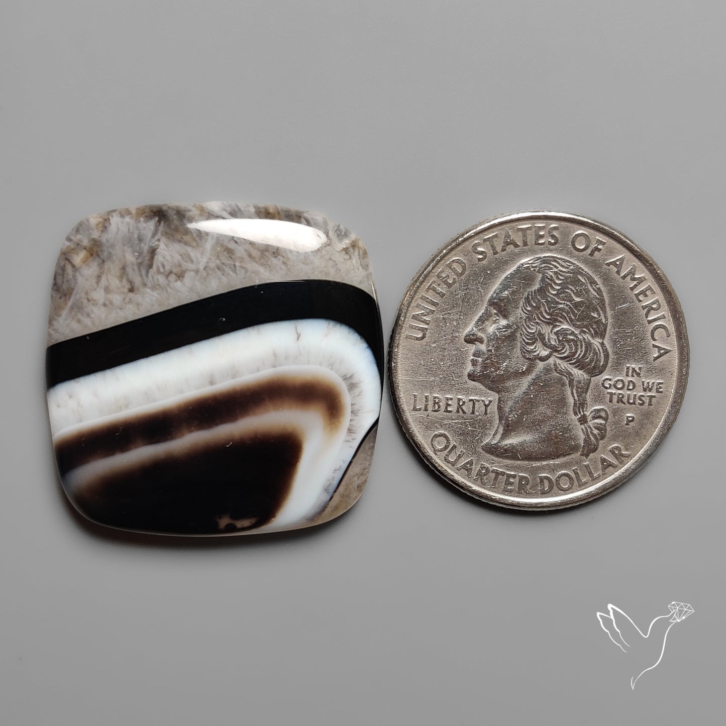 Black Banded Agate Cabochon