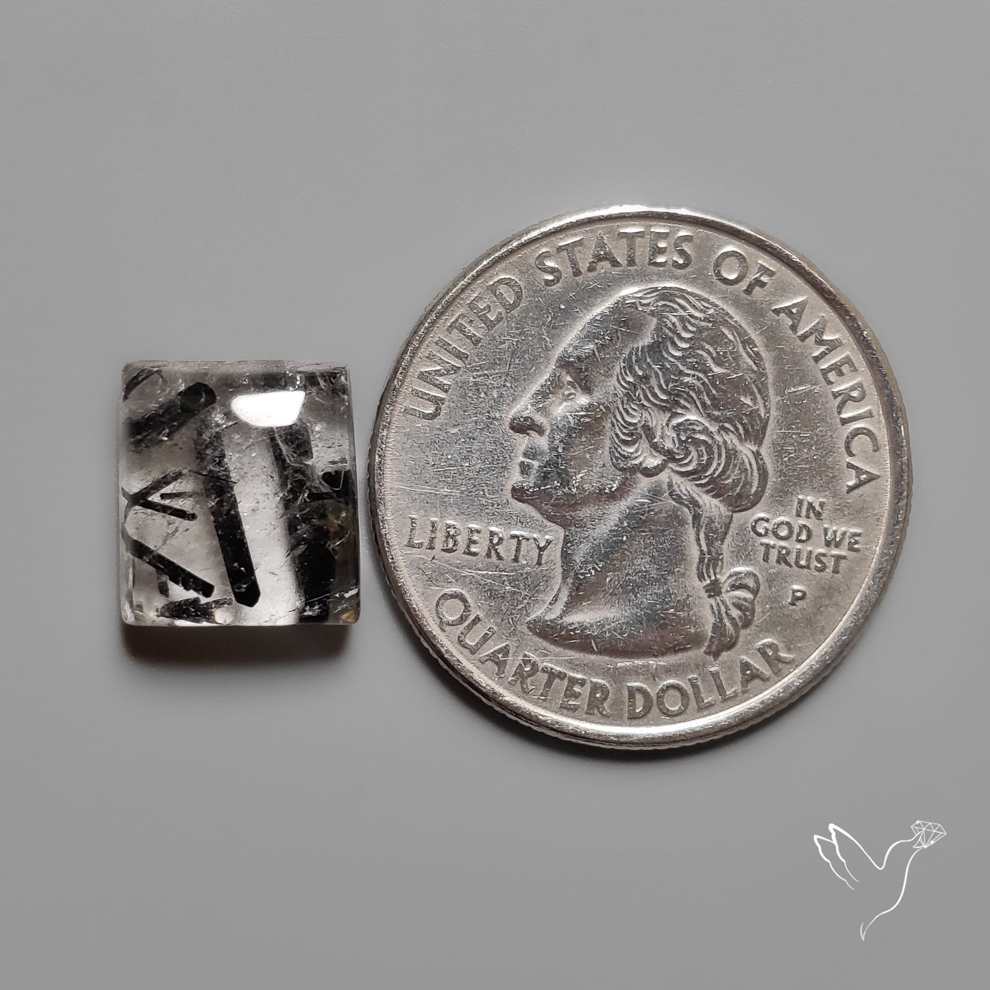 Black Tourmalinated Quartz Cabochon