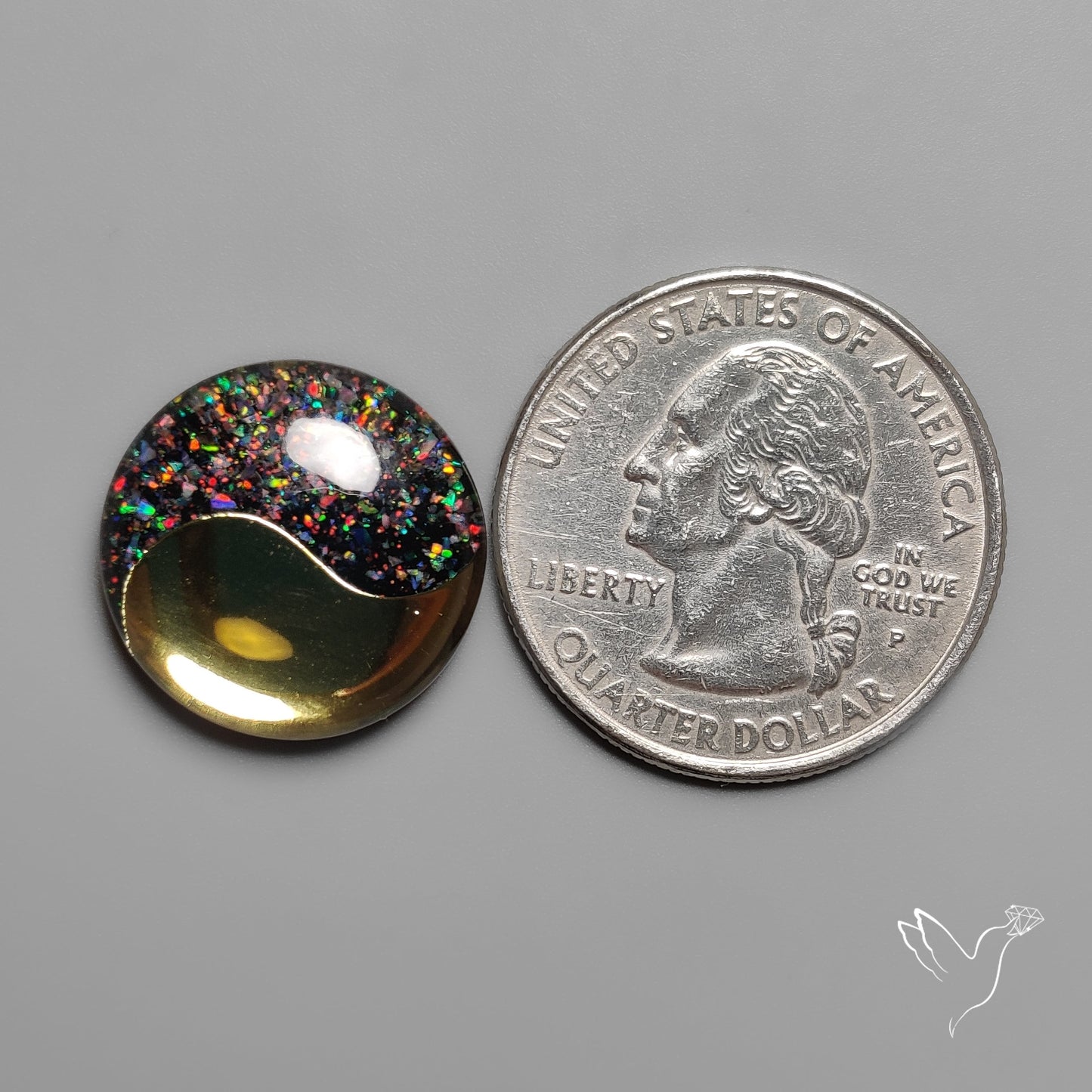 Crushed Opal Inlay Yin Yan