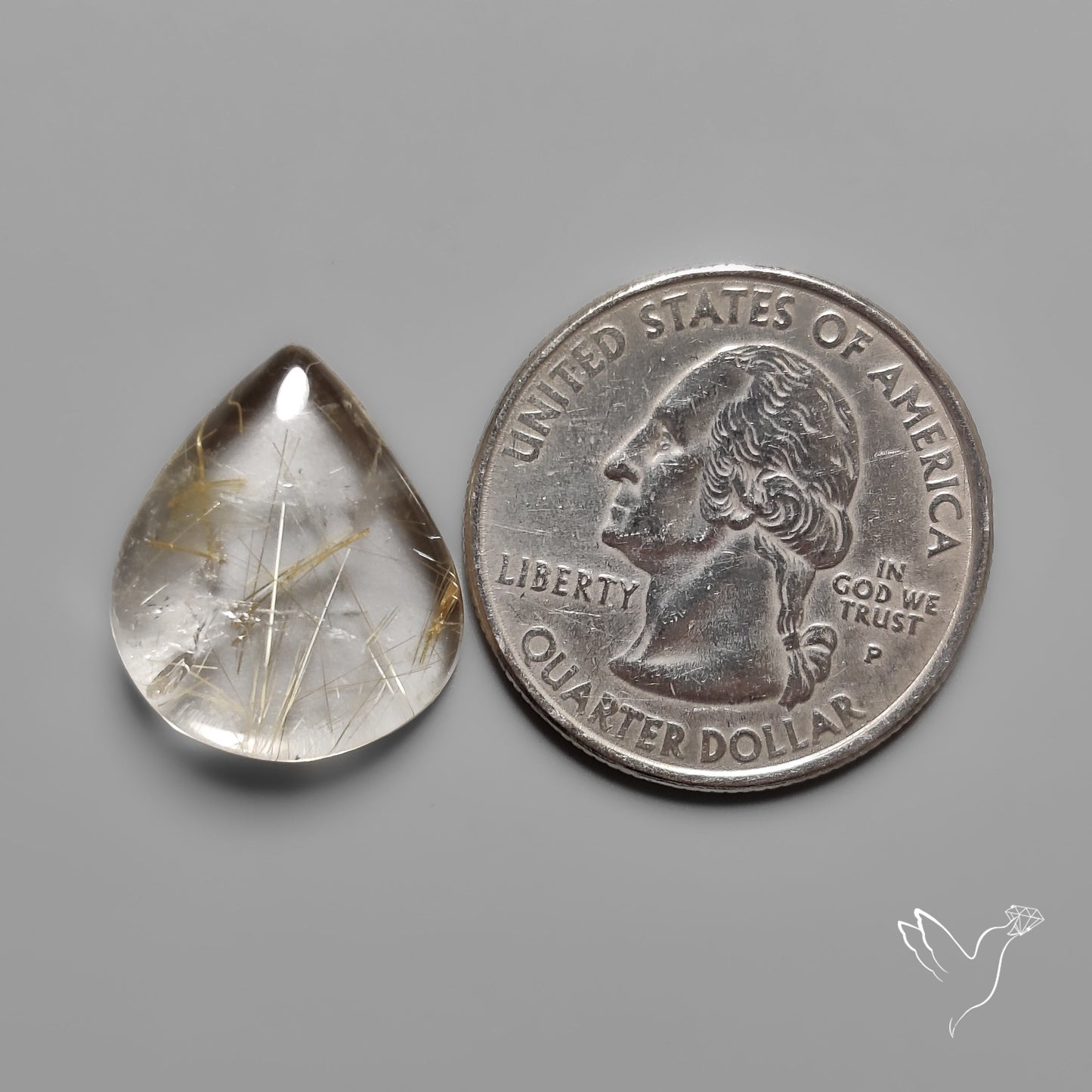 Golden Rutilated Clear Quartz Cabochon