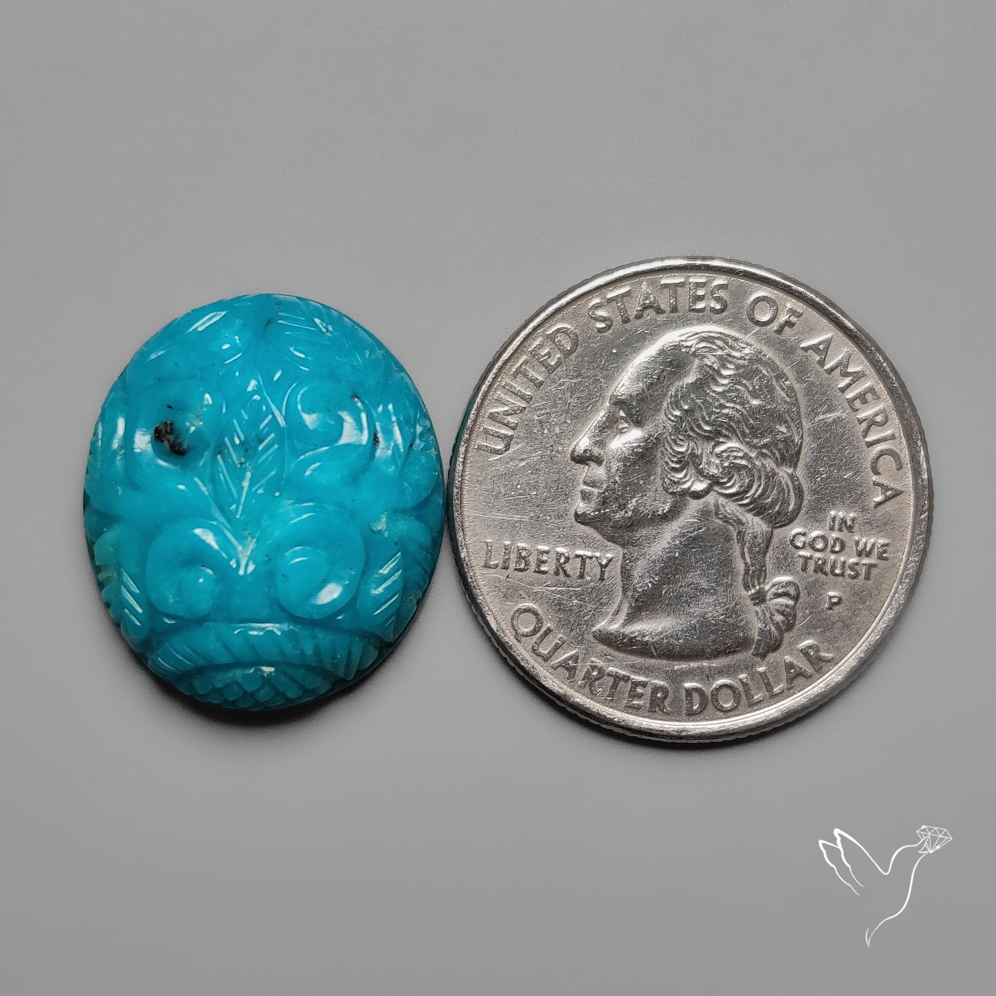 Arizona Turquoise Mughal Carving