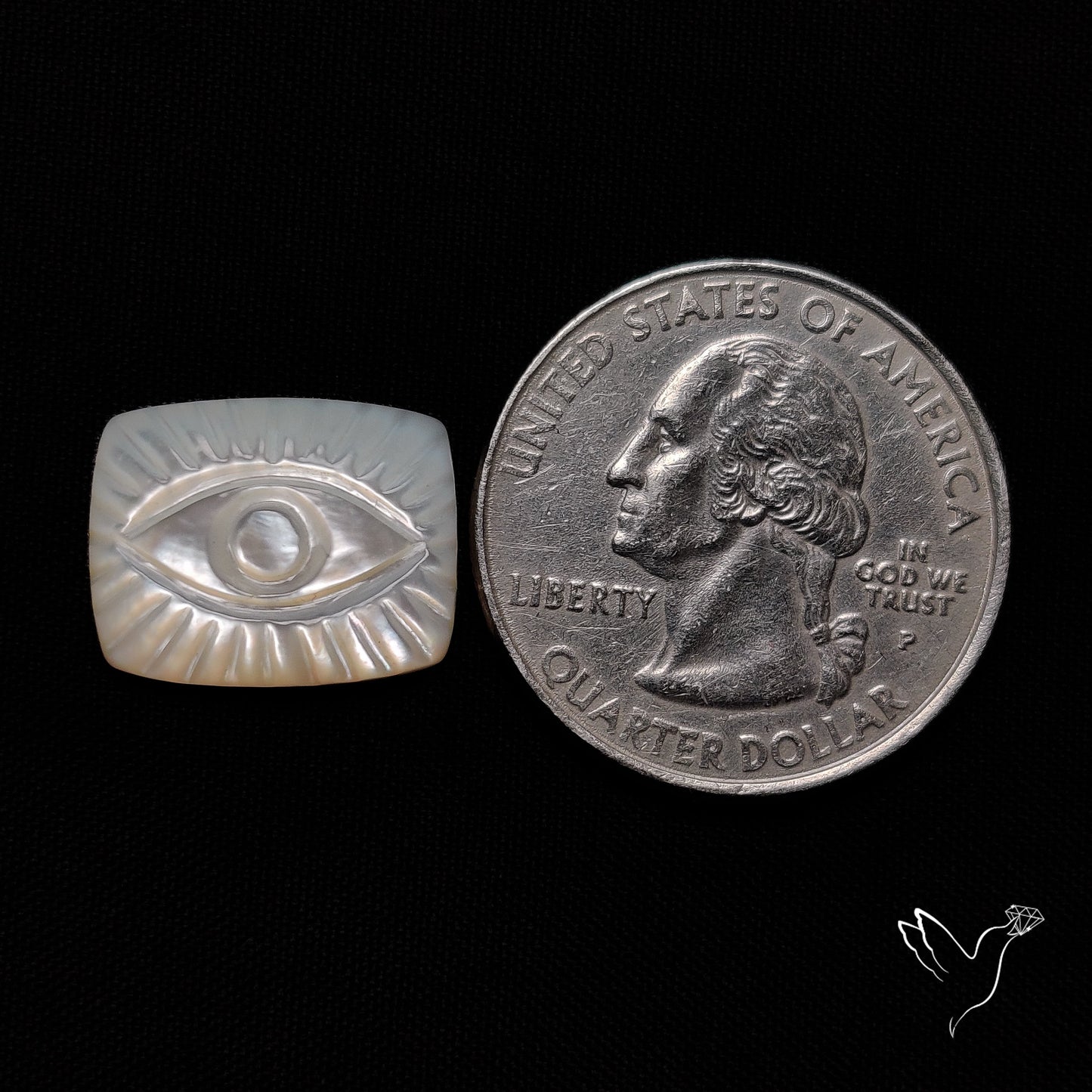 Mother Of Pearl Evil Eye Carving