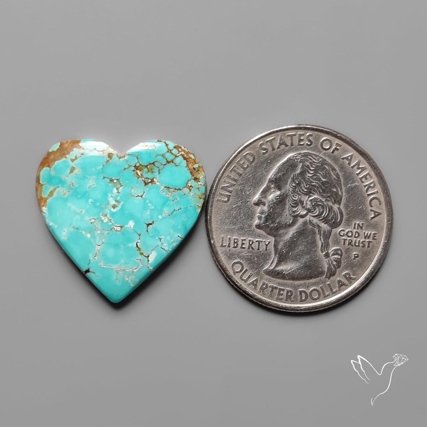 Number 8 Mines Turquoise Heart Cabochon