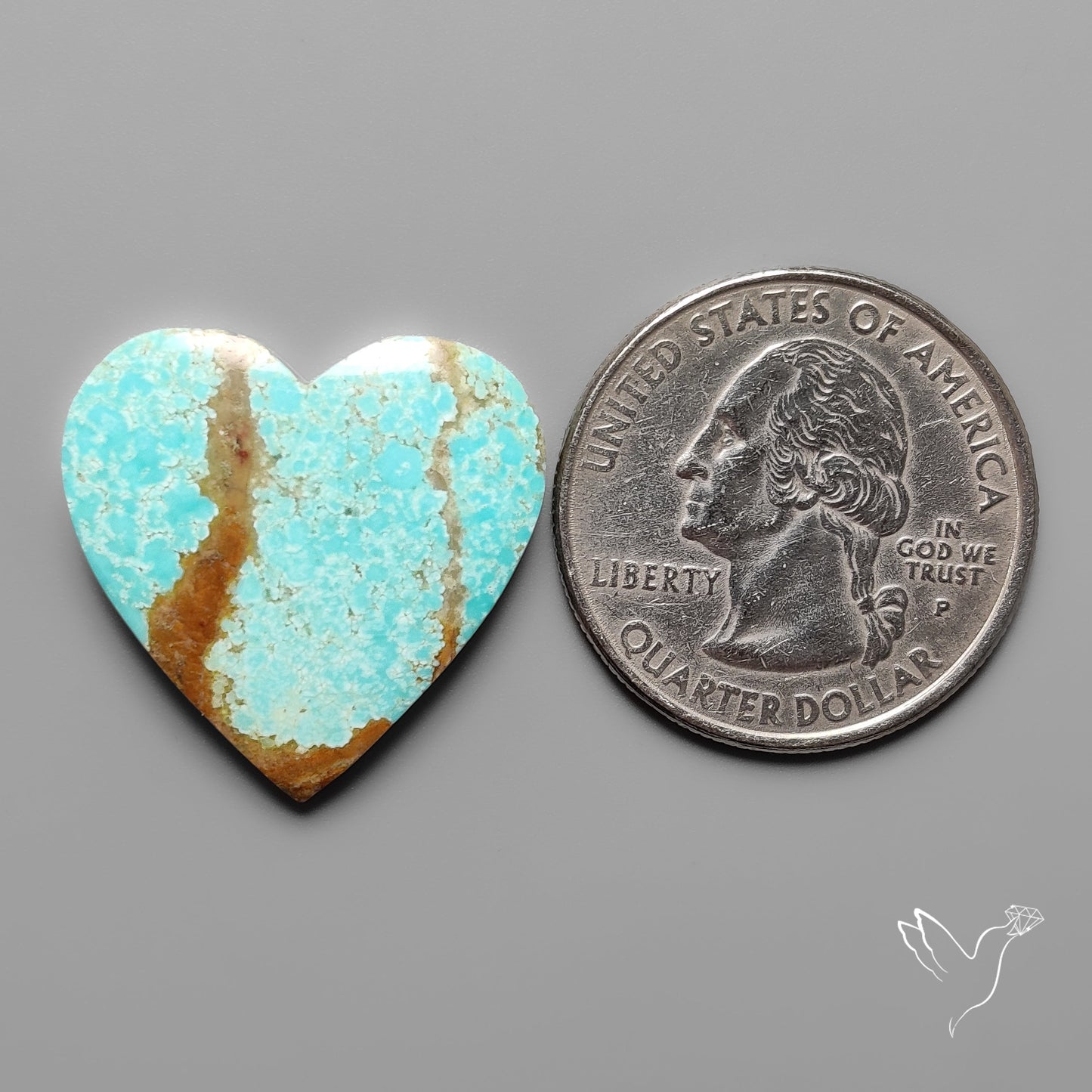 Number 8 Mines Turquoise Heart Cabochon
