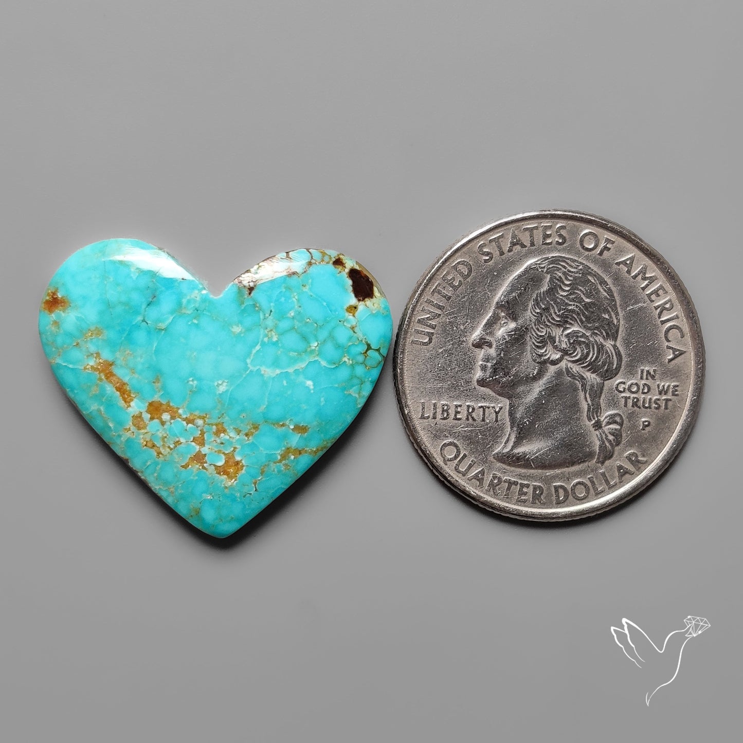 Number 8 Mines Turquoise Heart Cabochon