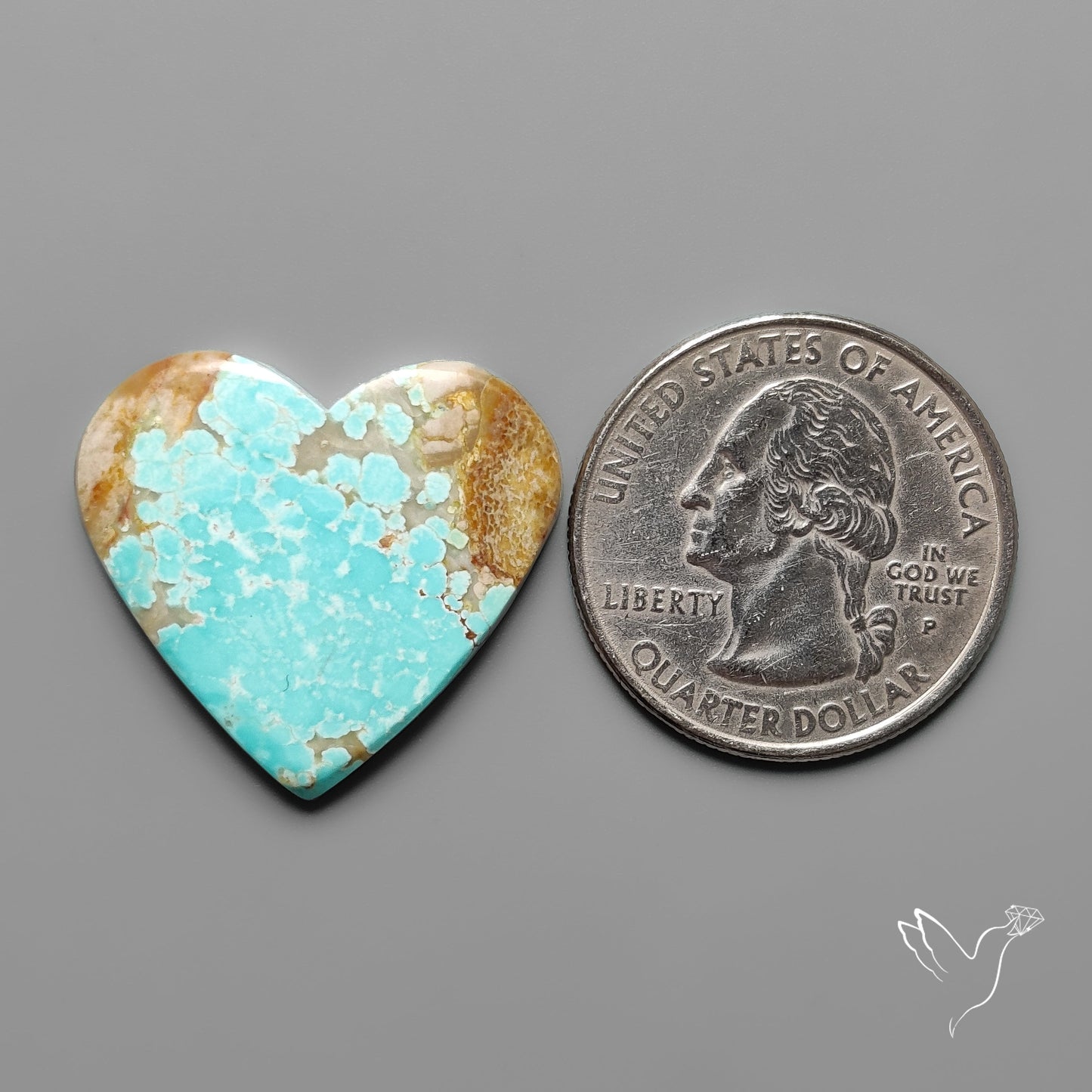 Number 8 Mines Turquoise Heart Cabochon