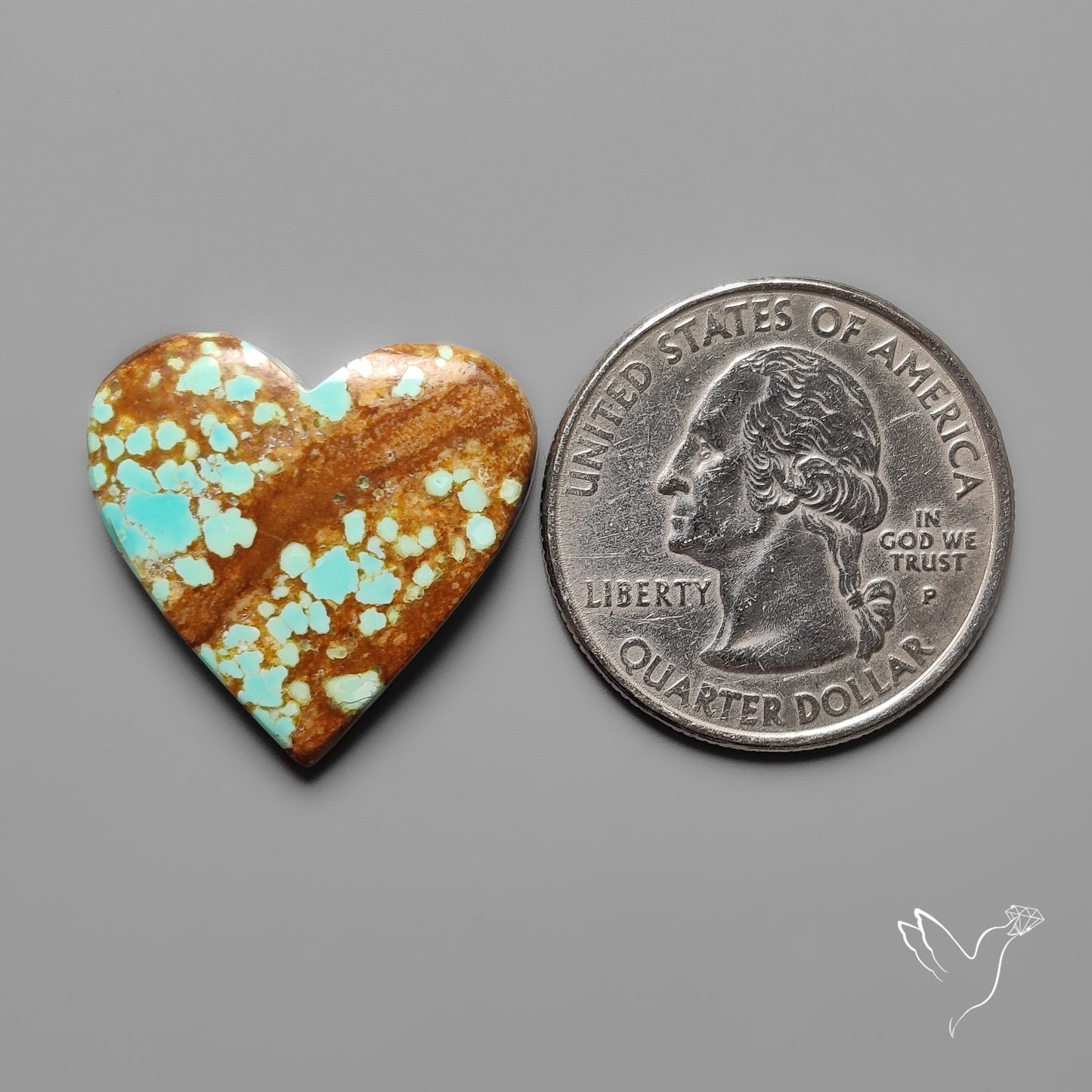 Number 8 Mines Turquoise Heart Cabochon