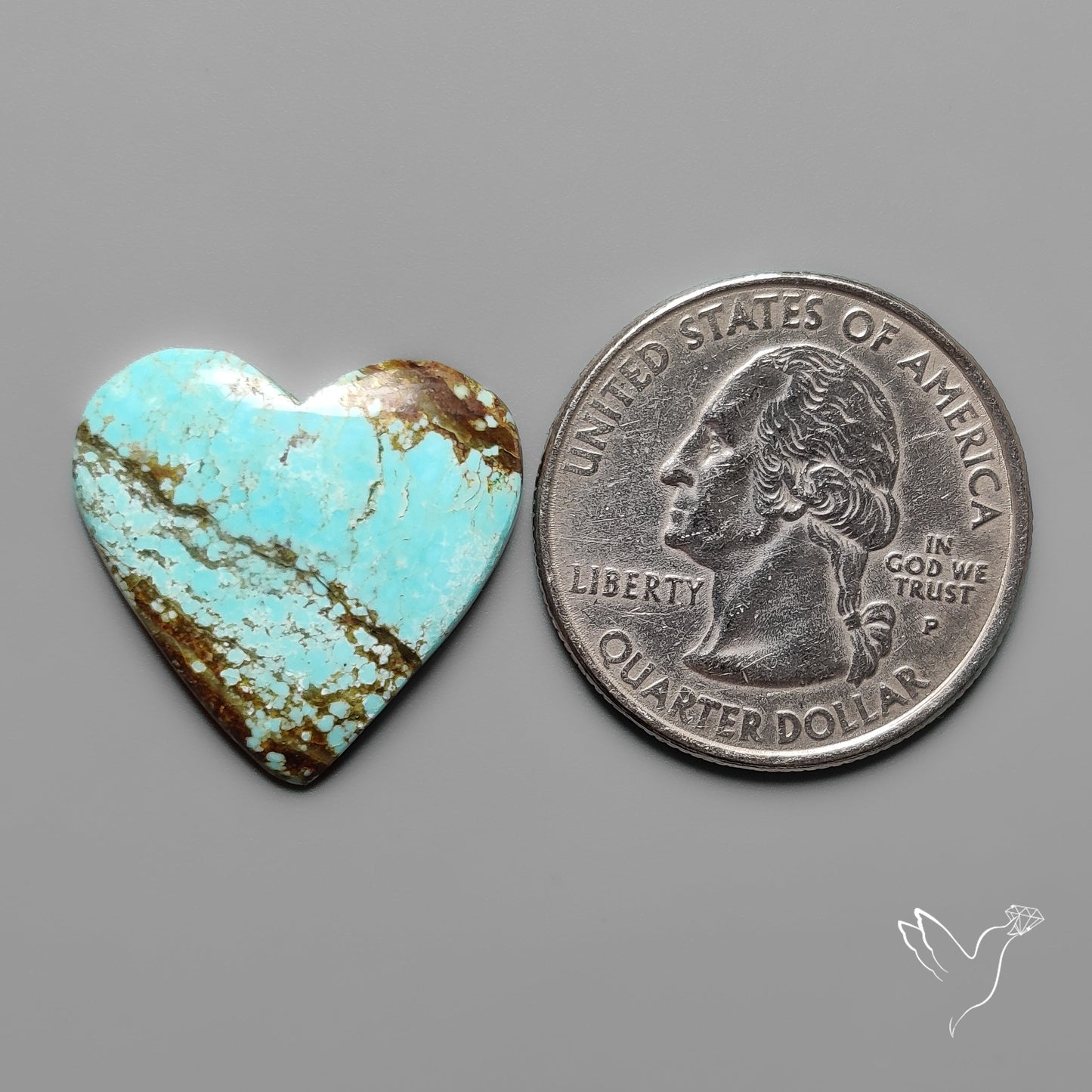 Number 8 Mines Turquoise Heart Cabochon