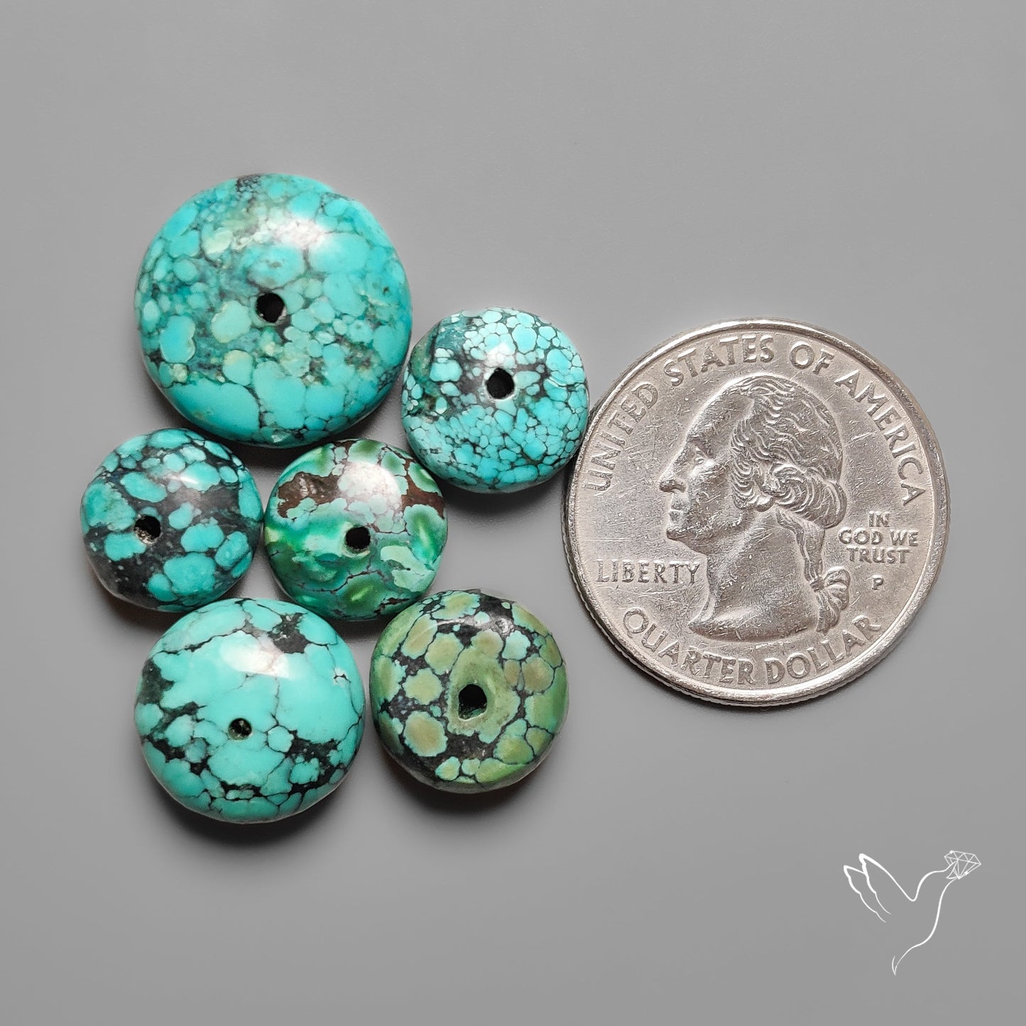 Drilled Hubei Turquoise Large Beads Lot