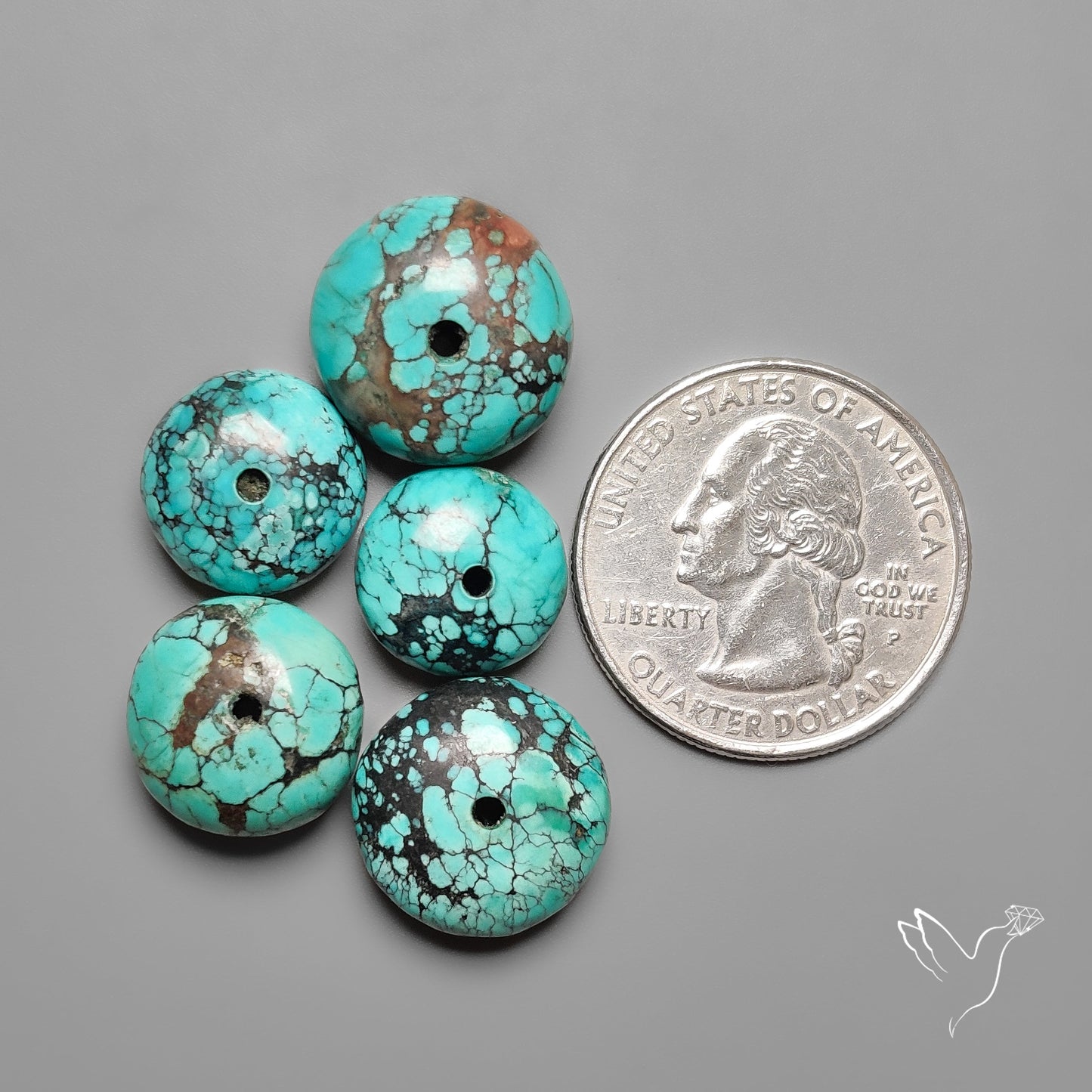 Drilled Hubei Turquoise Large Beads Lot
