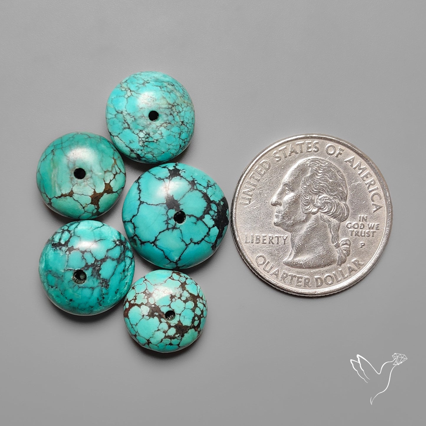Drilled Hubei Turquoise Large Beads Lot