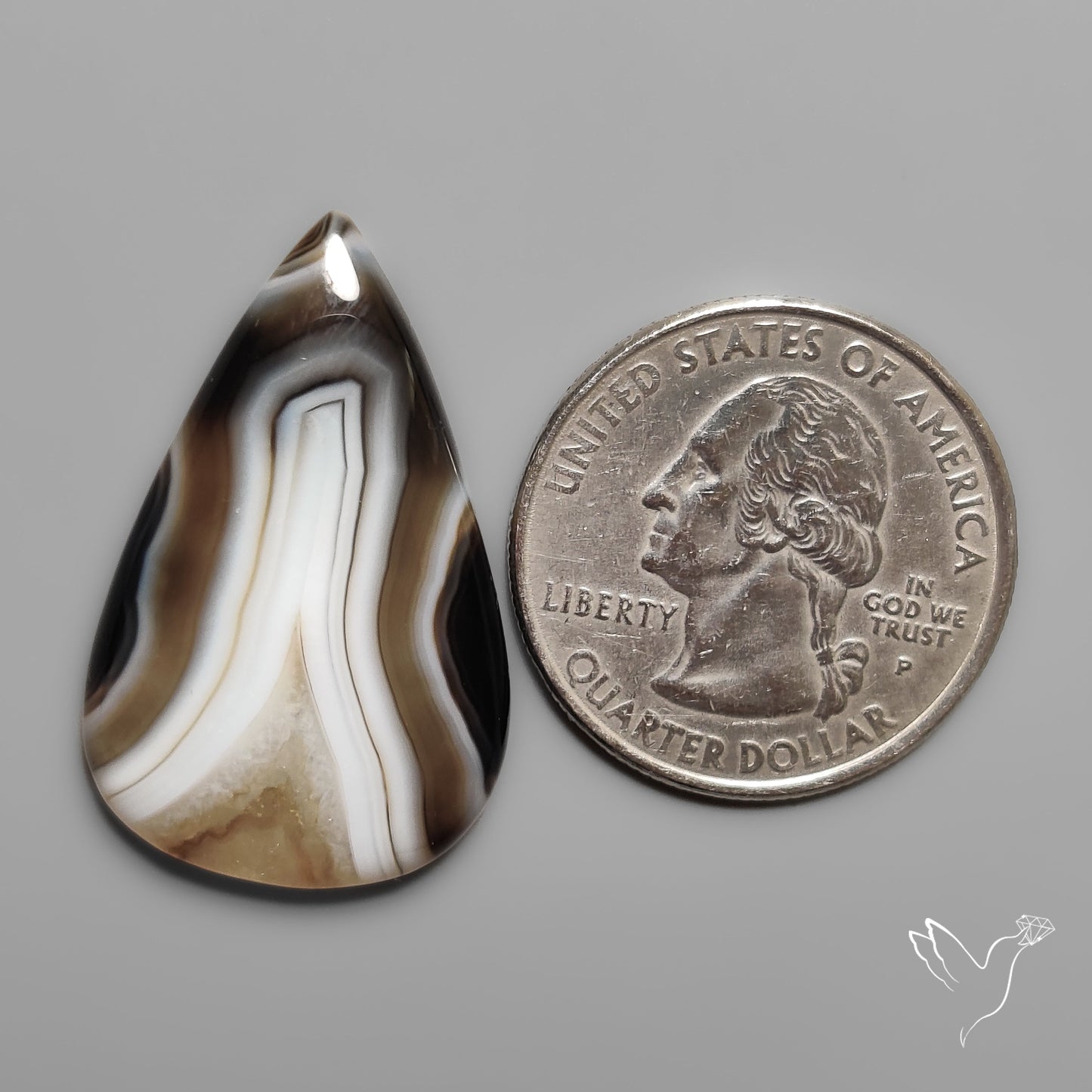 Tuxedo Banded Agate Cabochon