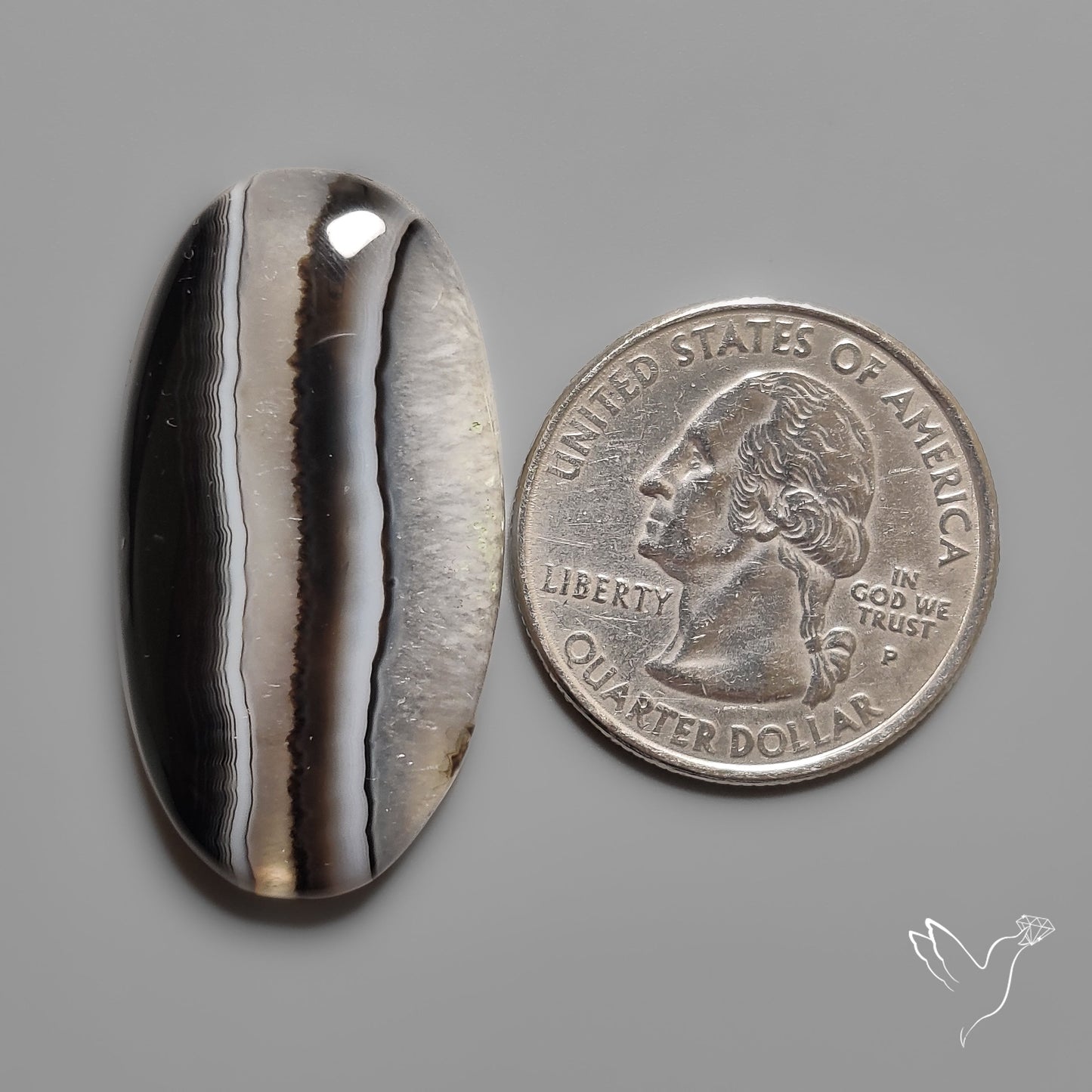 Tuxedo Banded Agate Cabochon