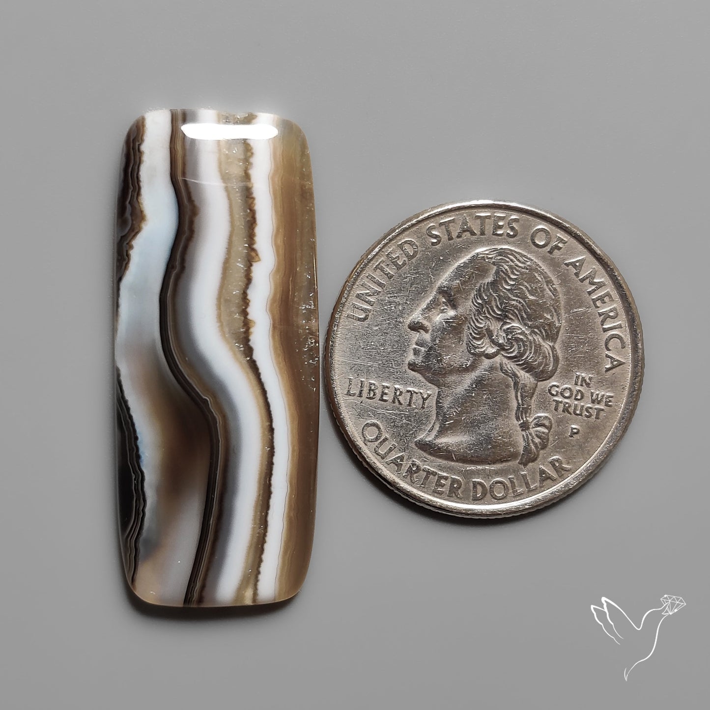Tuxedo Banded Agate Cabochon