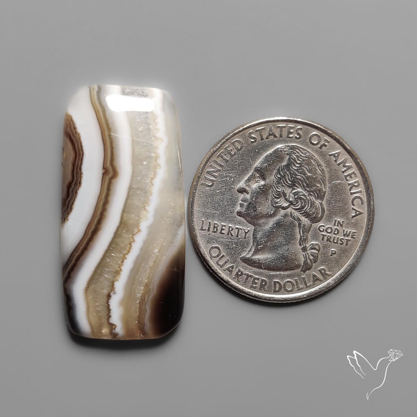 Tuxedo Banded Agate Cabochon