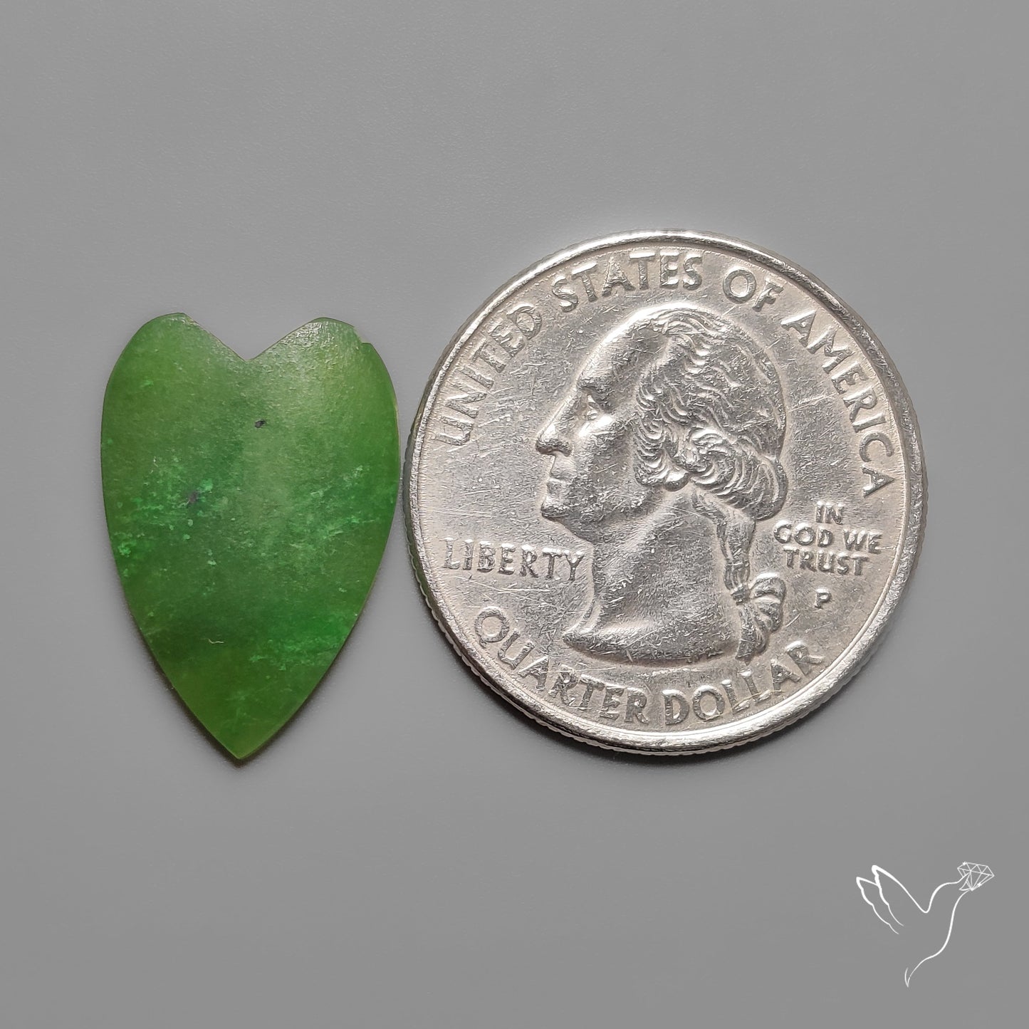 Nephrite Green Jade Cabochon Heart