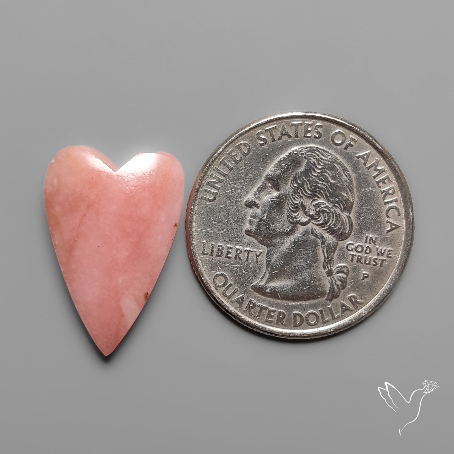 Peruvian Pink Opal Heart Deep Natural Pink