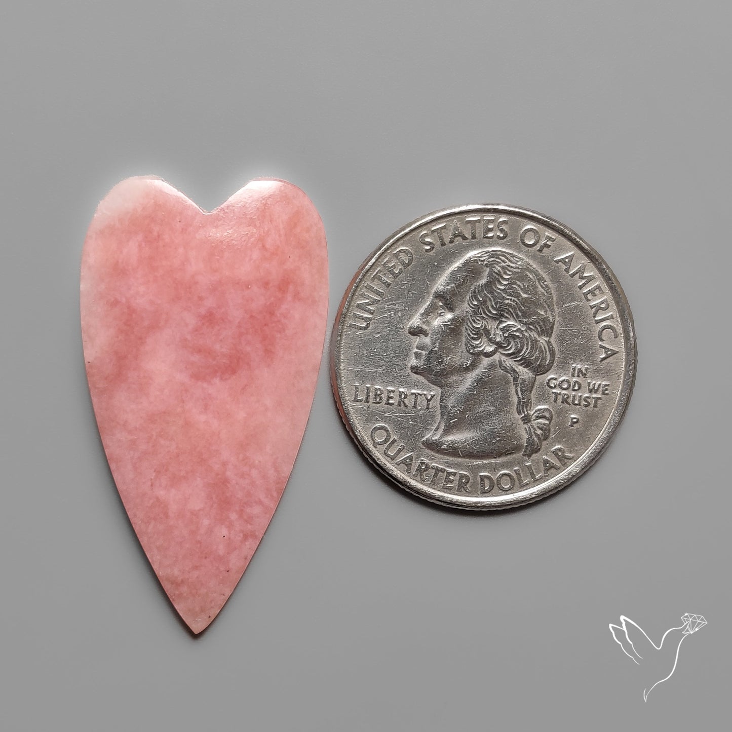 Peruvian Pink Opal Heart Deep Natural Pink