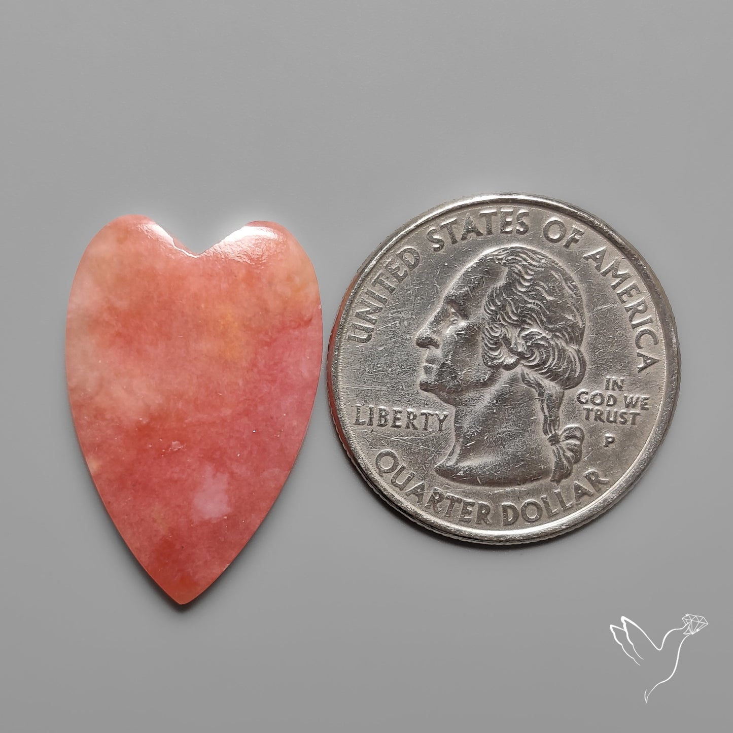 Peruvian Pink Opal Heart Deep Natural Pink