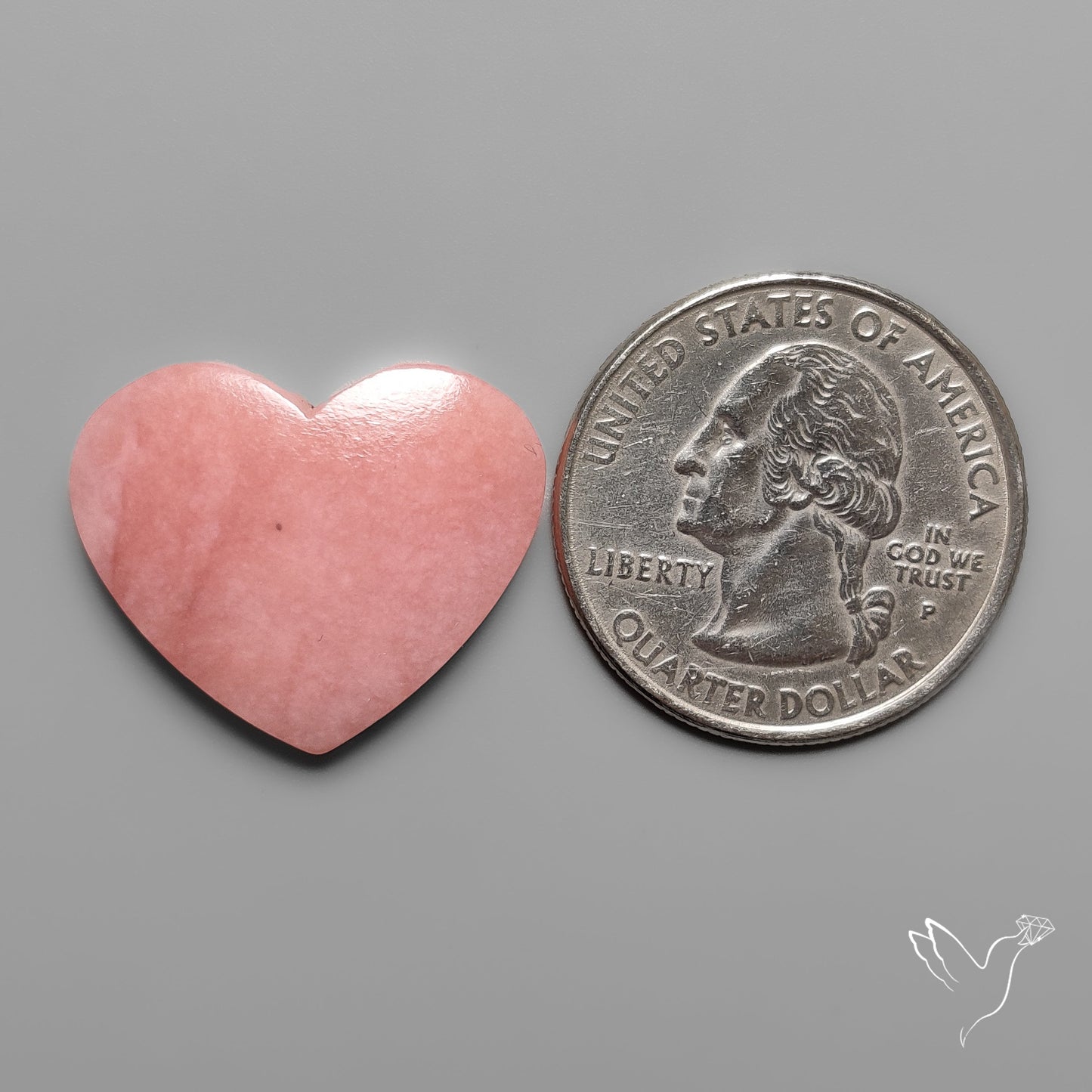 Peruvian Pink Opal Heart Deep Natural Pink