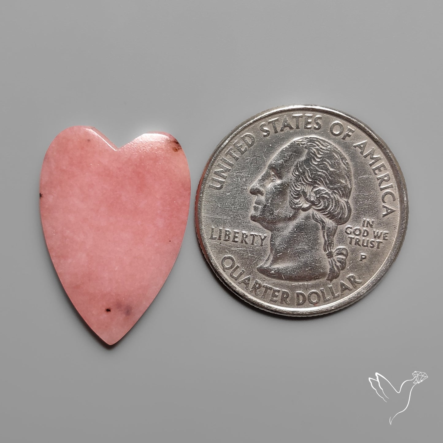 Peruvian Pink Opal Heart Deep Natural Pink