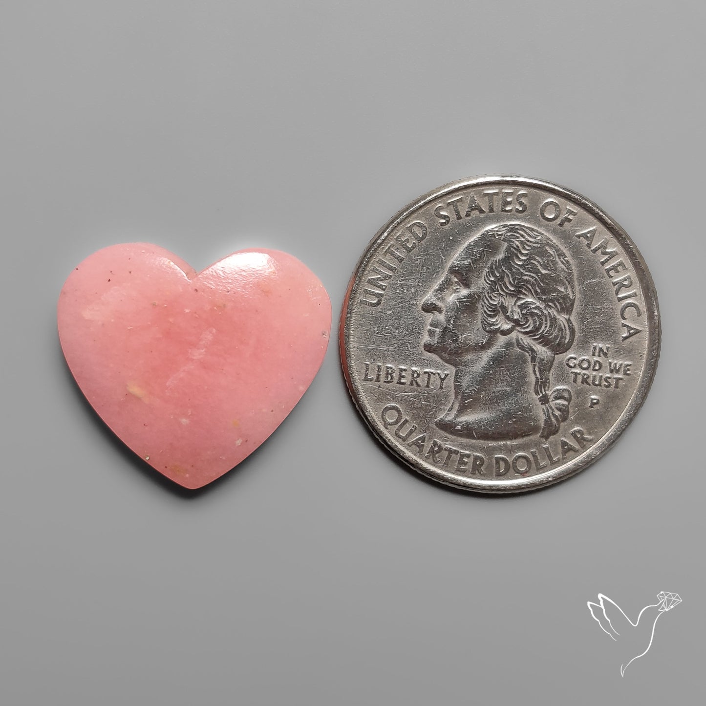 Peruvian Pink Opal Heart Deep Natural Pink