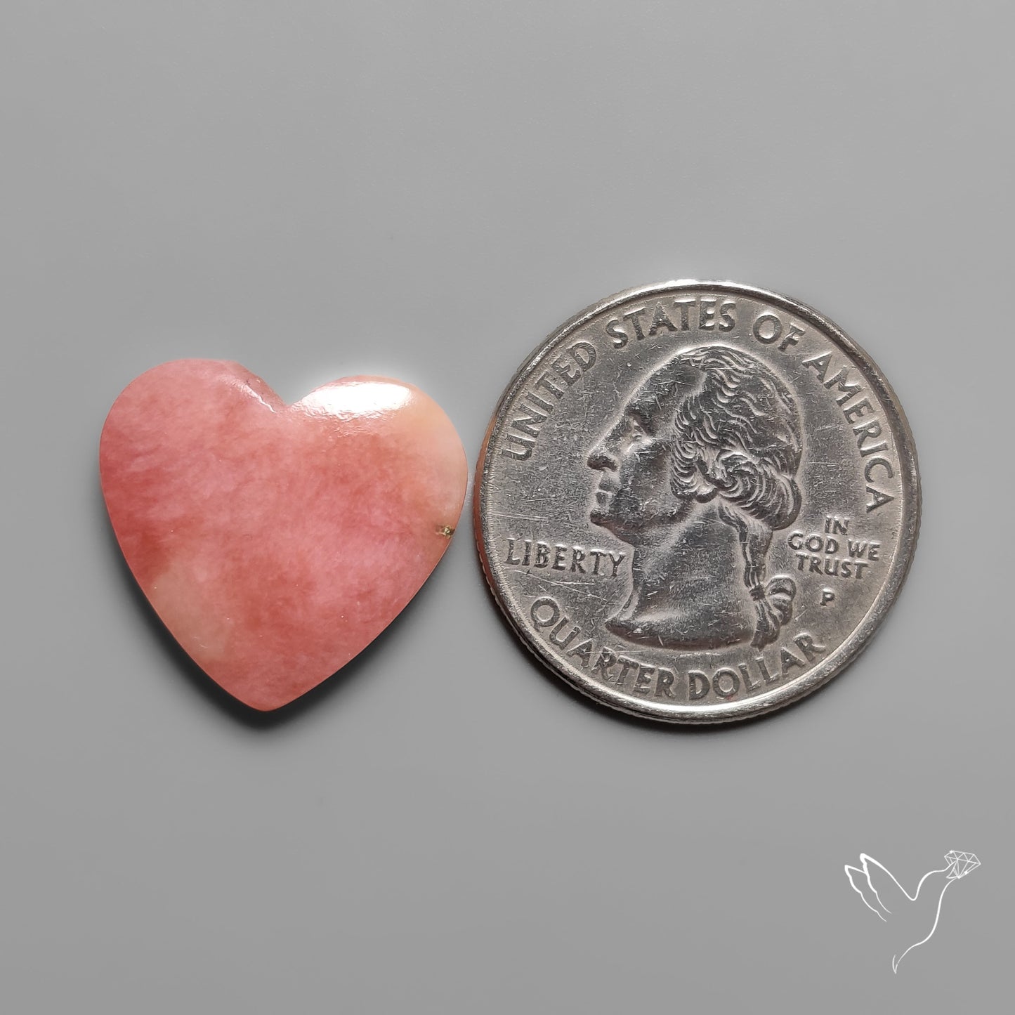 Peruvian Pink Opal Heart Deep Natural Pink