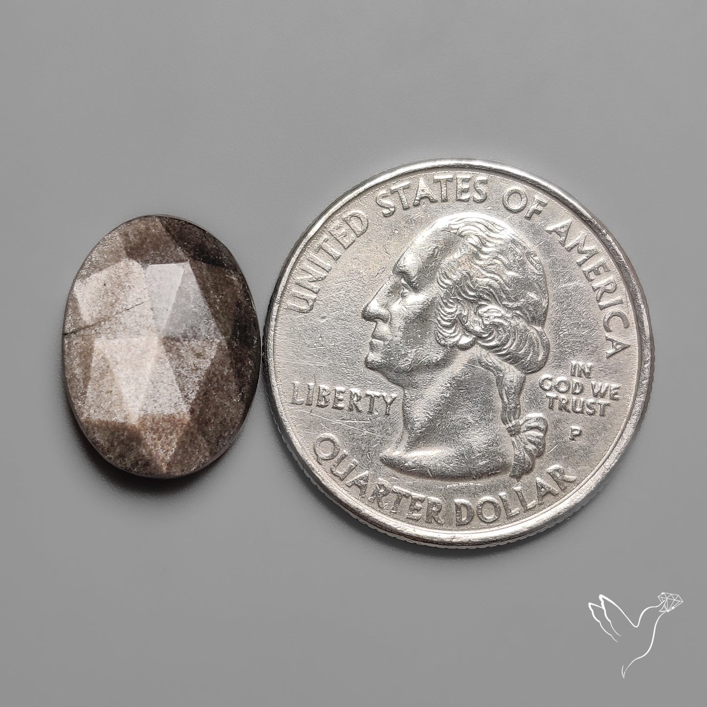 Rose Cut Silversheen Obsidian