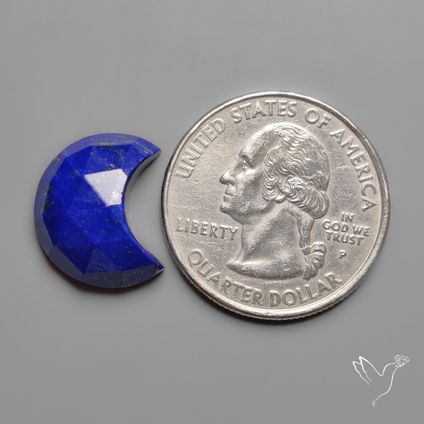Rose Cut Lapis Lazuli Crescent