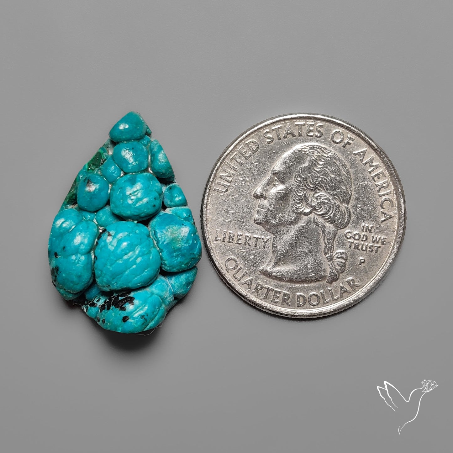 Rare Botryoidal Chrysocolla Raw Faced