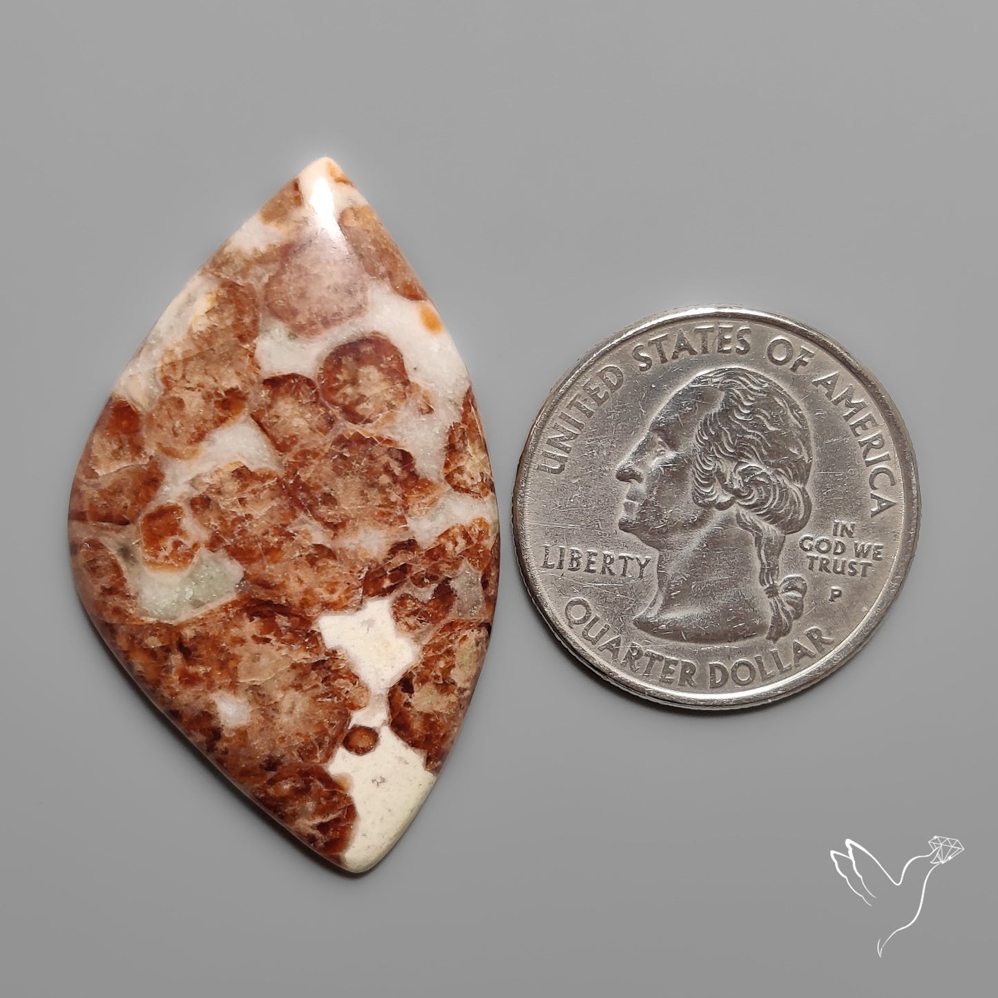 Garnet In Limestone Cabochon