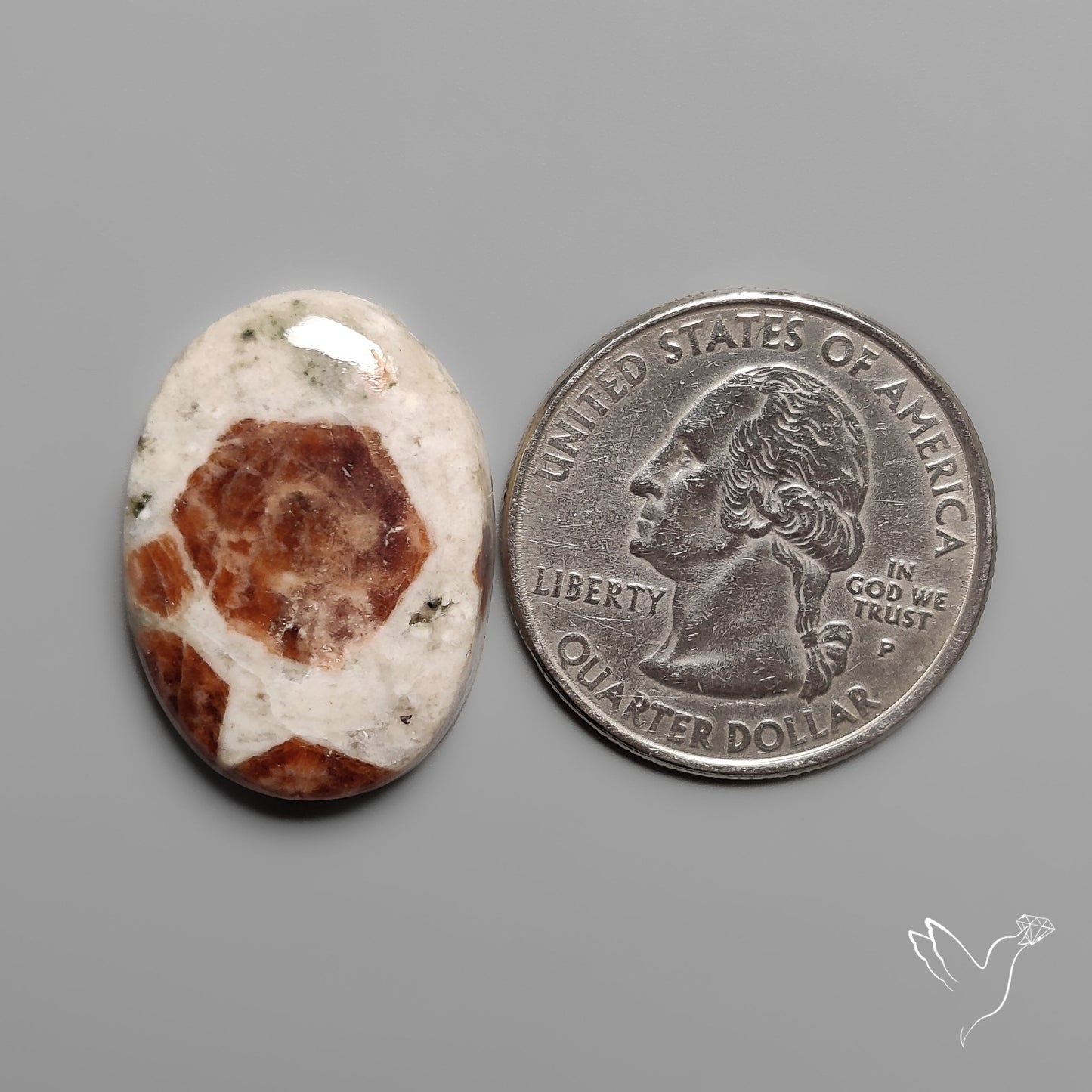 Garnet In Limestone Cabochon