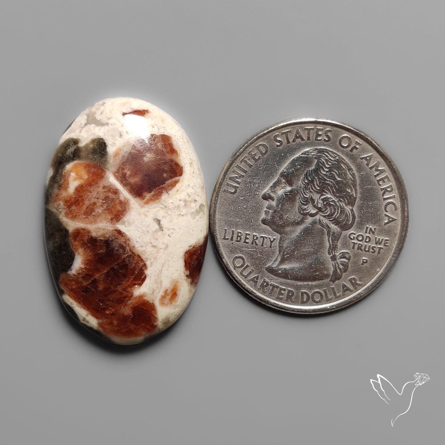 Garnet In Limestone Cabochon