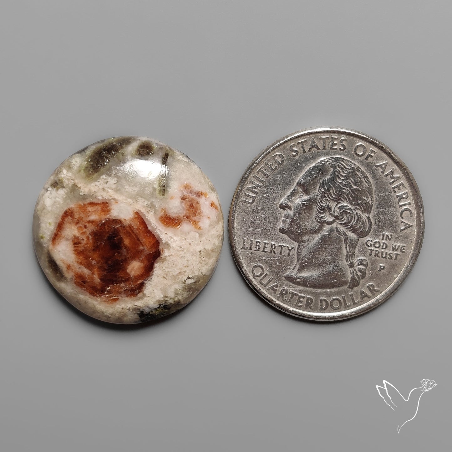 Garnet In Limestone Cabochon