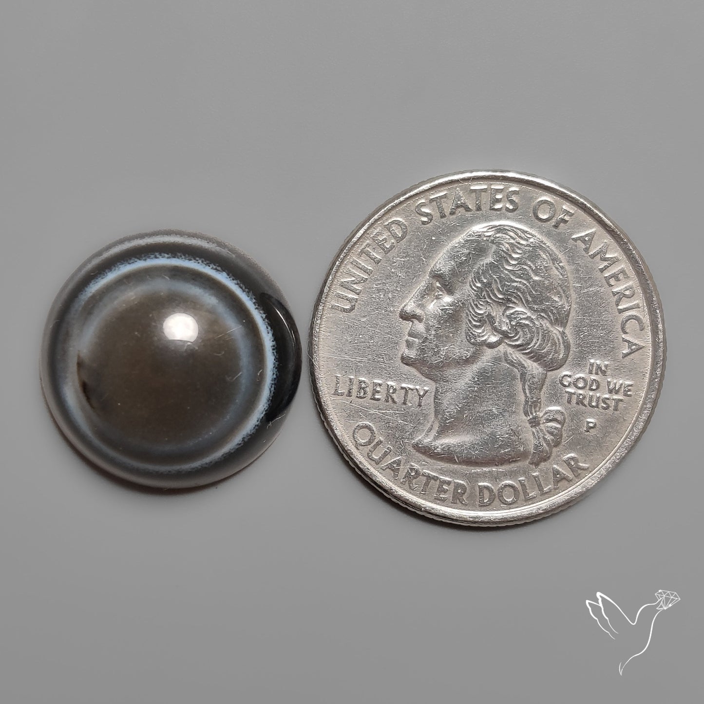 Tuxedo Black Banded Agate Eye Cabochon