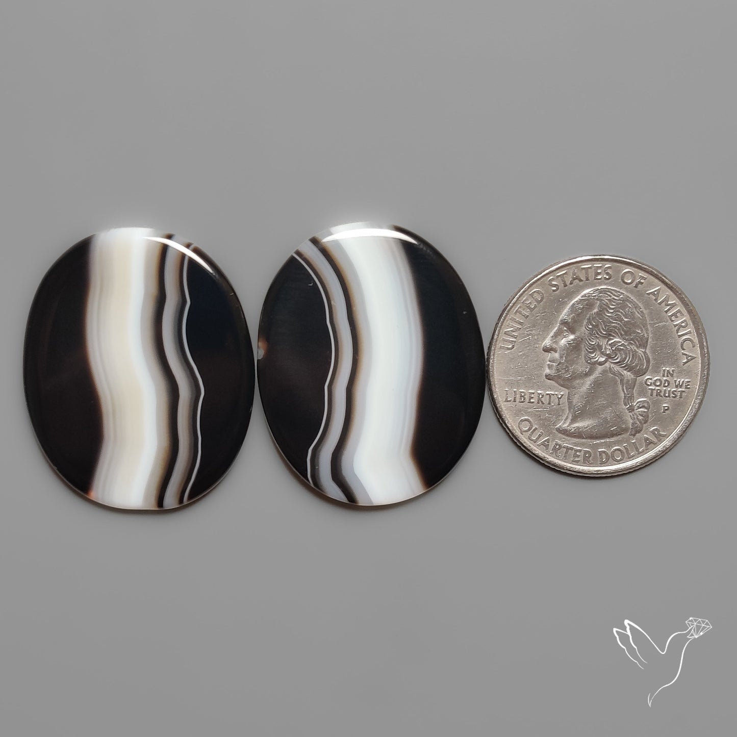 Black Banded Agates Pair