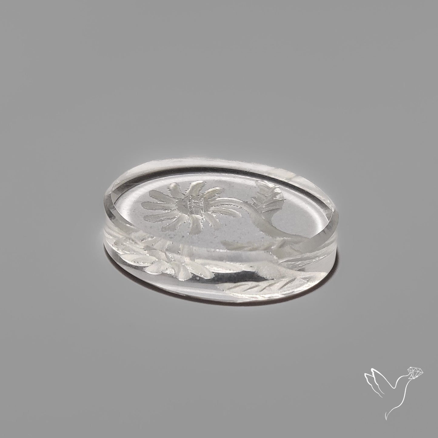 Himalayan Quartz Intaglio Reverse Flower Carving