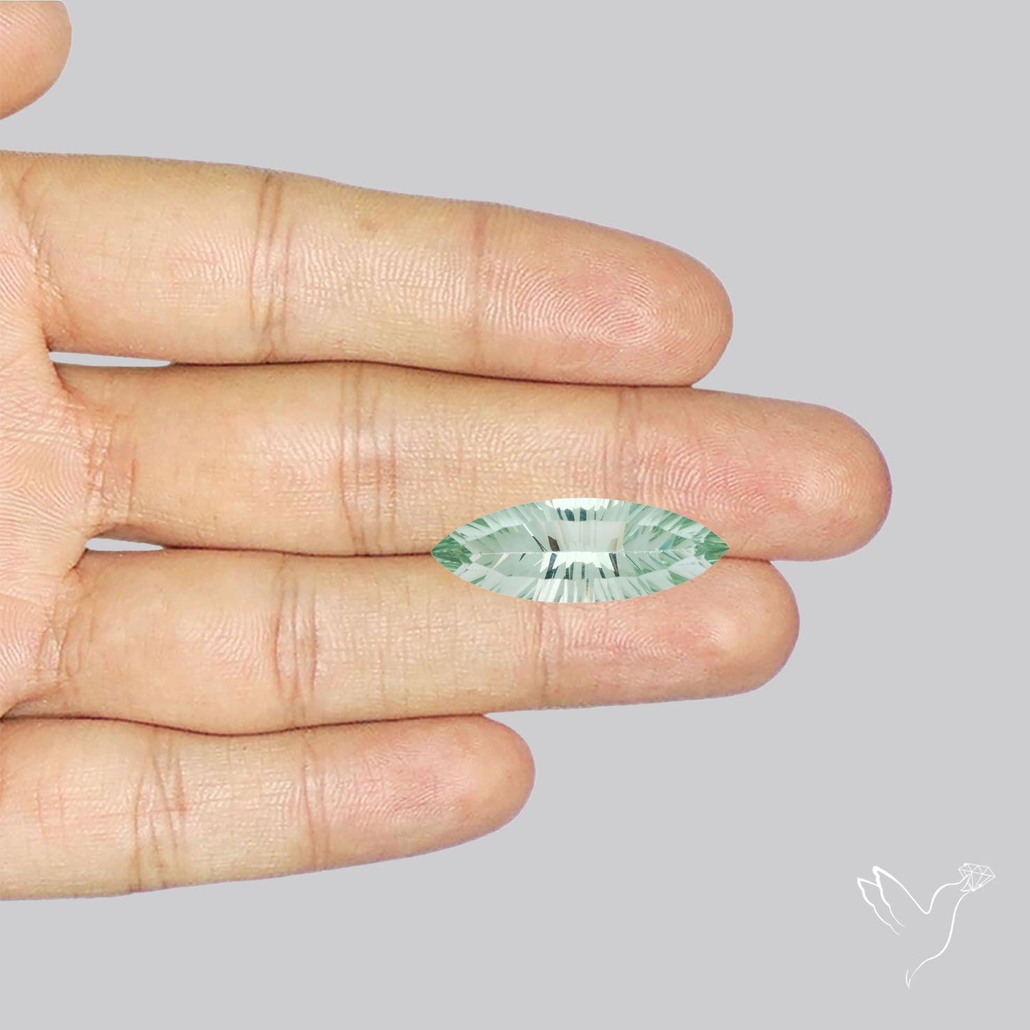 Green Prasiolite Concave Cut High Grade Fine Gemstone