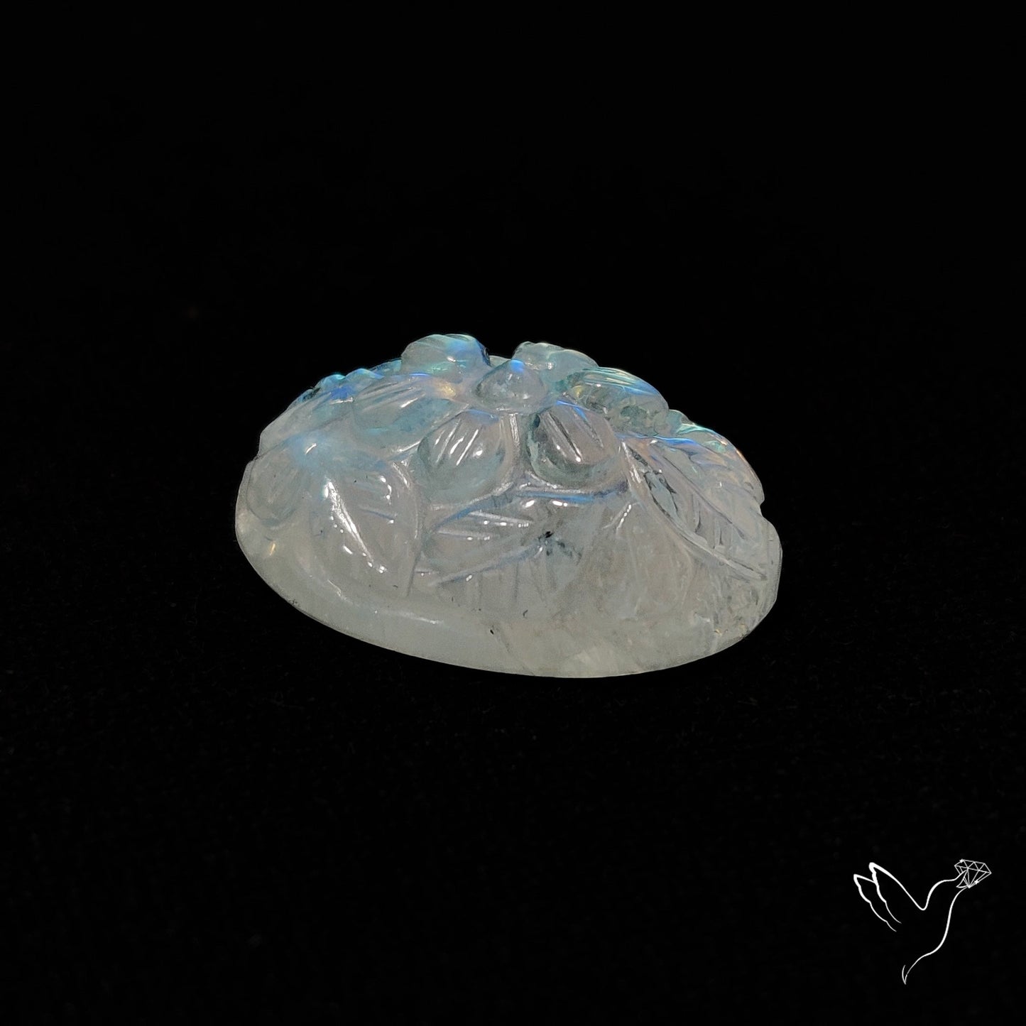 Rainbow Moonstone Mughal Carving