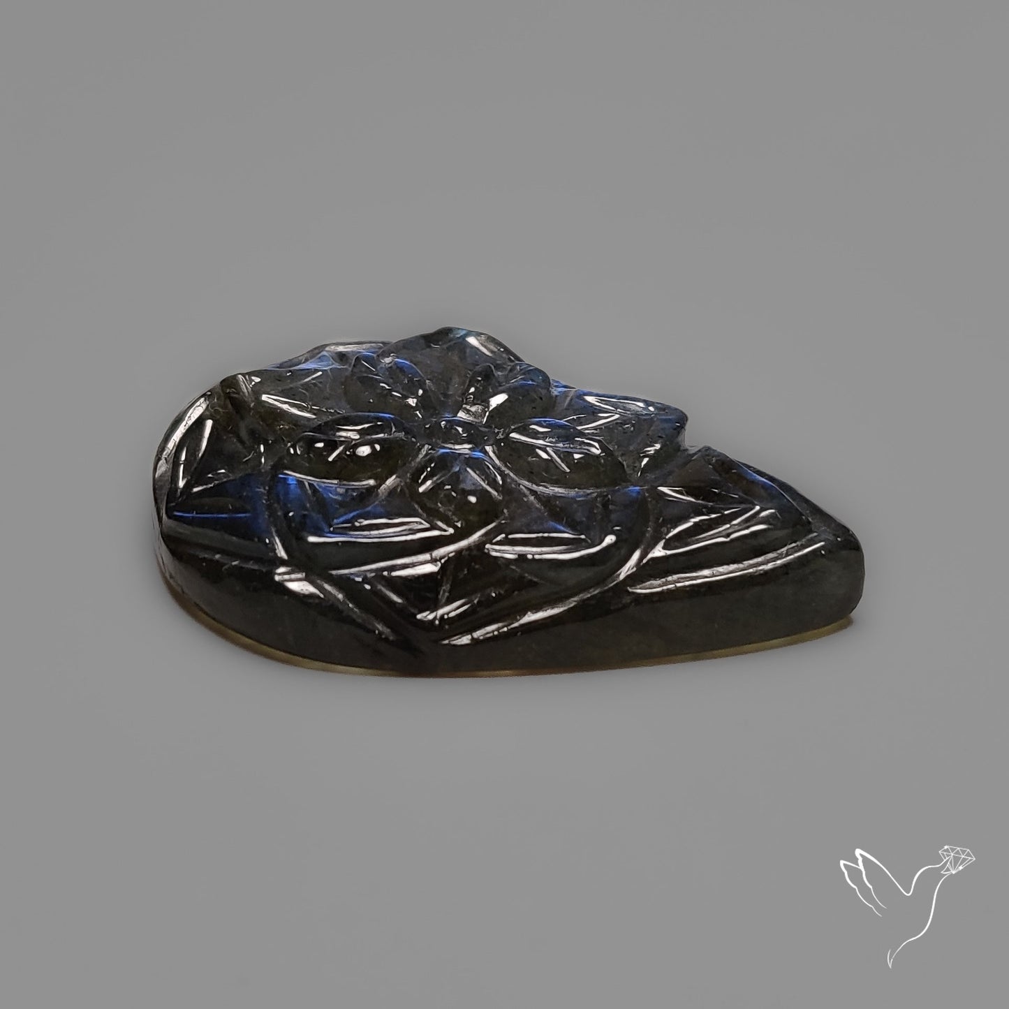 Labradorite Mughal Carving Handcarved