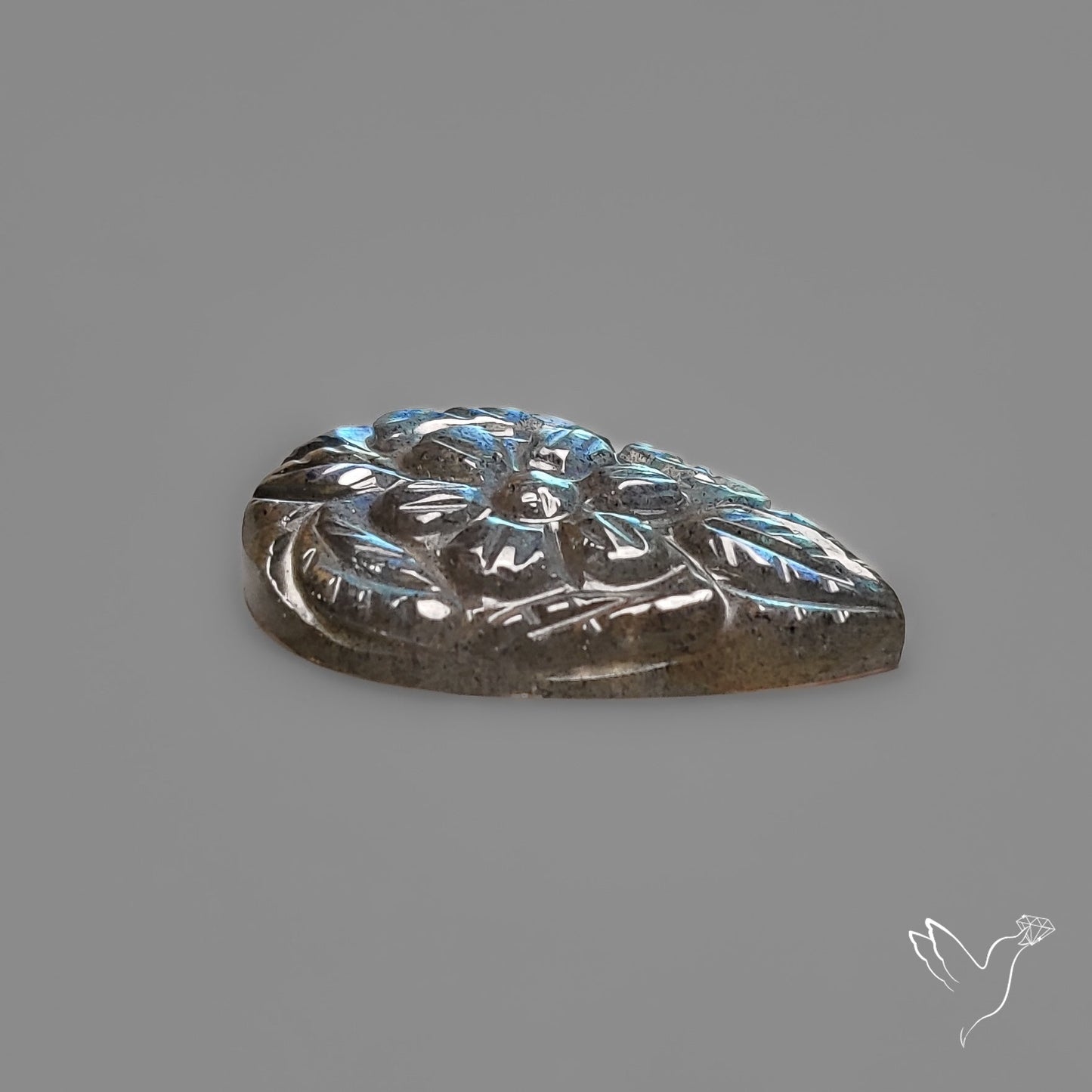 Labradorite Mughal Carving Handcarved