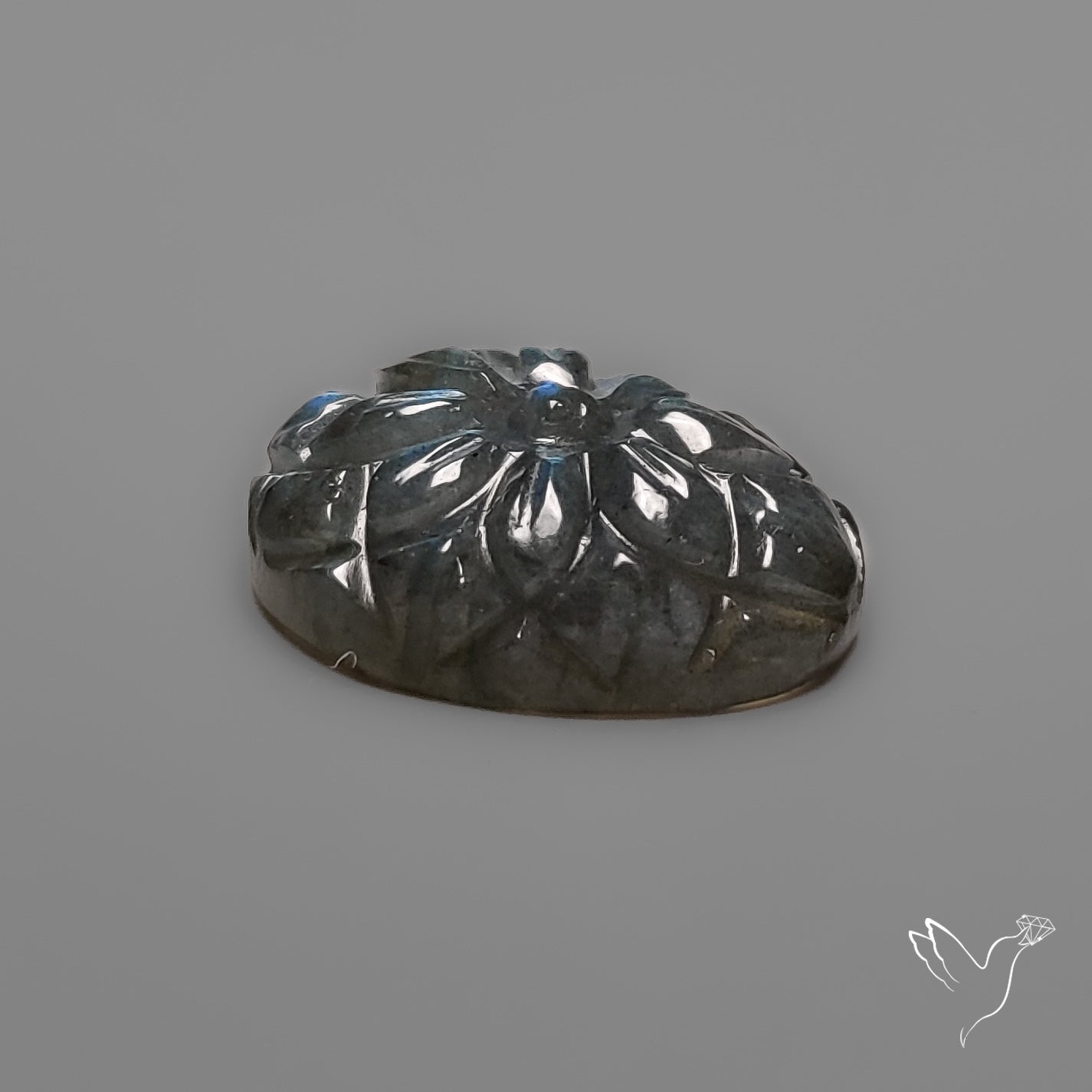 Labradorite Mughal Carving Handcarved