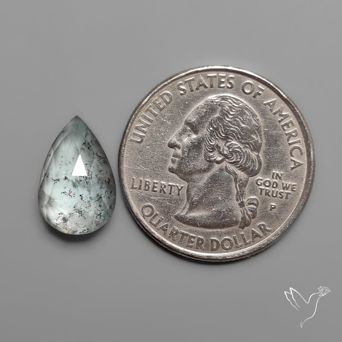 Rose Cut Moss Aquamarine