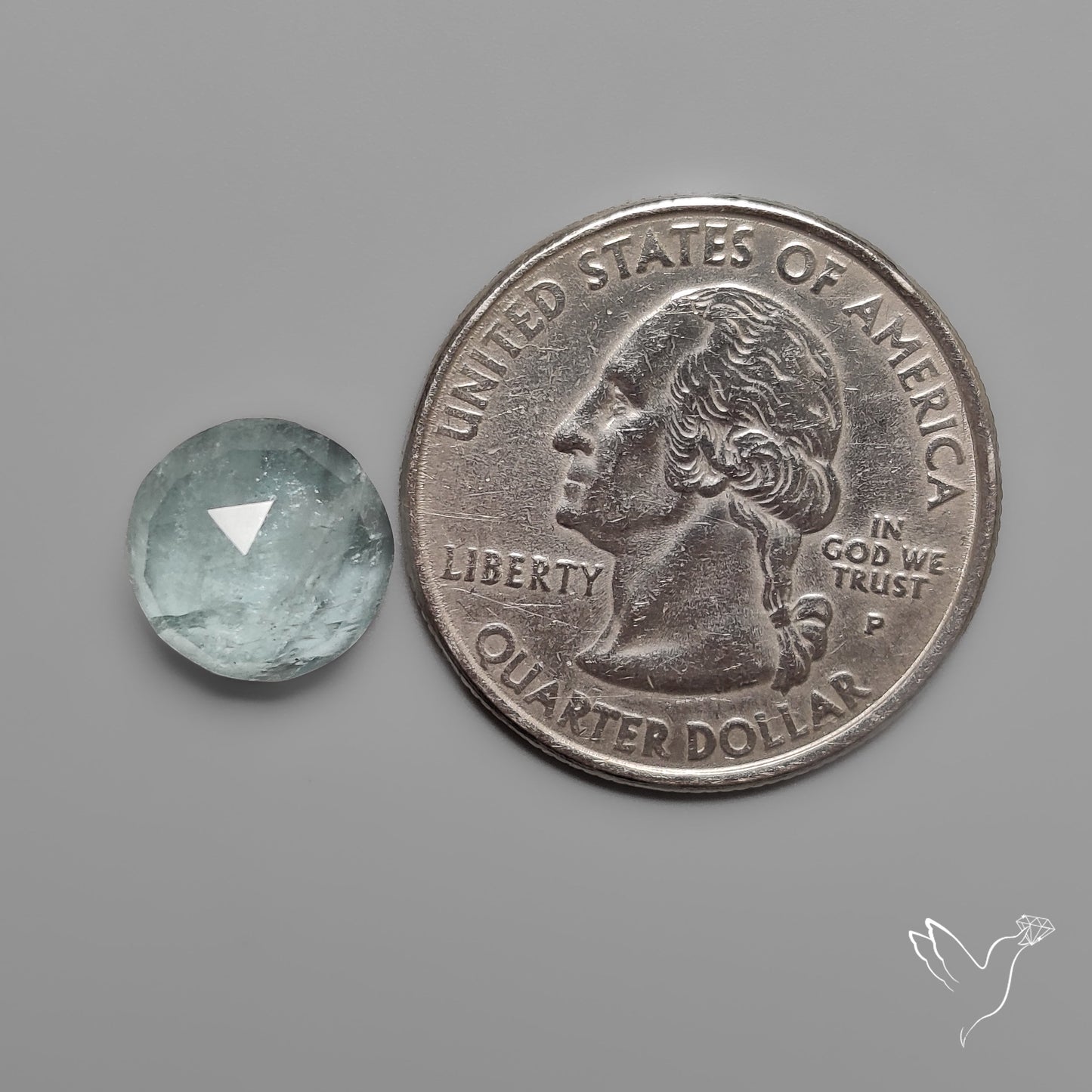 Rose Cut Moss Aquamarine