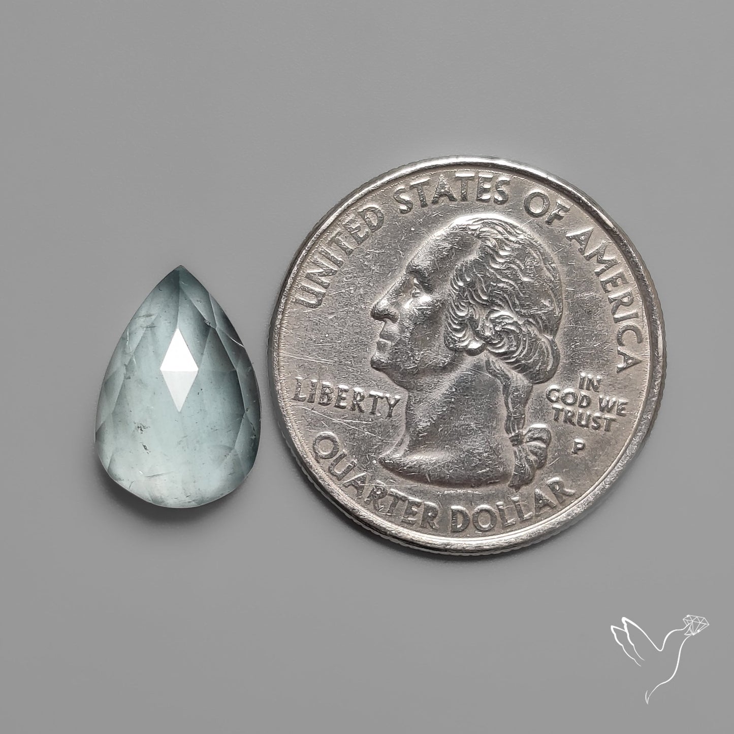 Rose Cut Moss Aquamarine